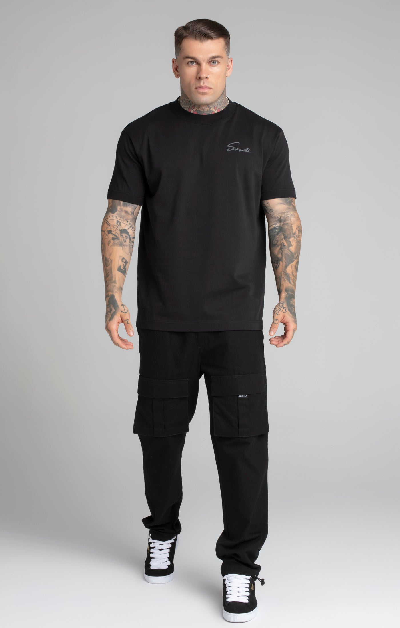 Script T-Shirt in Black T-Shirts SikSilk   