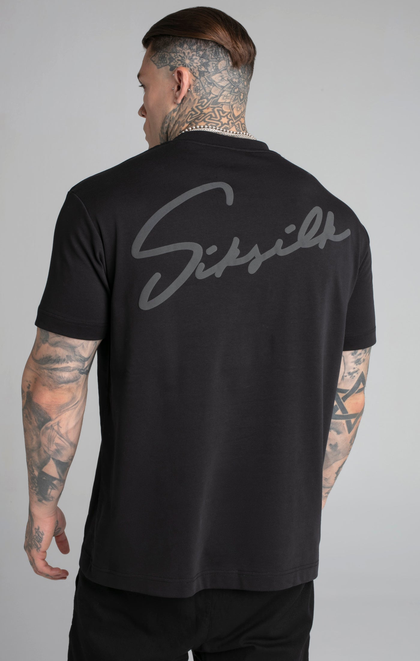 Script T-Shirt in Black T-Shirts SikSilk   