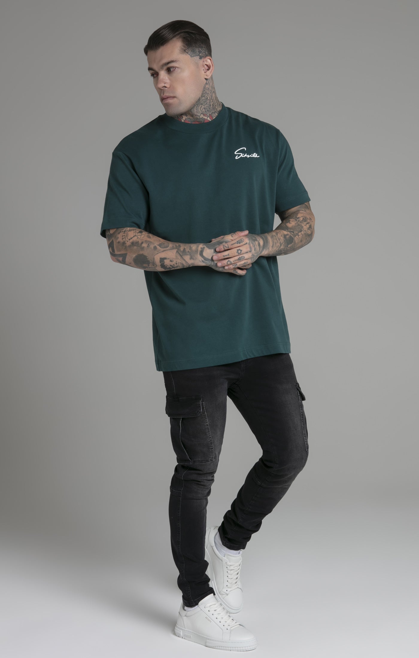 Script T-Shirt in Green T-Shirts SikSilk   