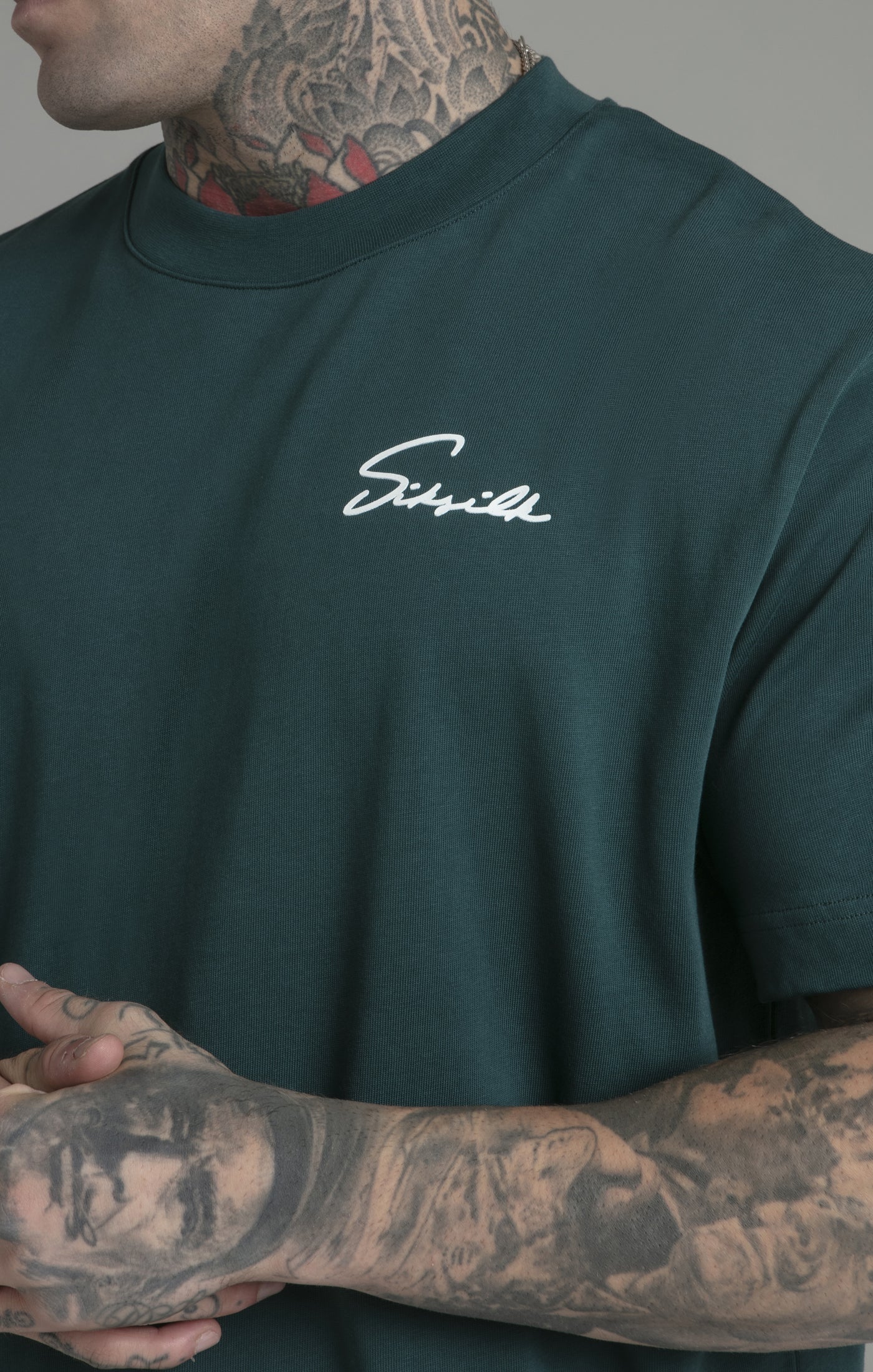 Script T-Shirt in Green T-Shirts SikSilk   