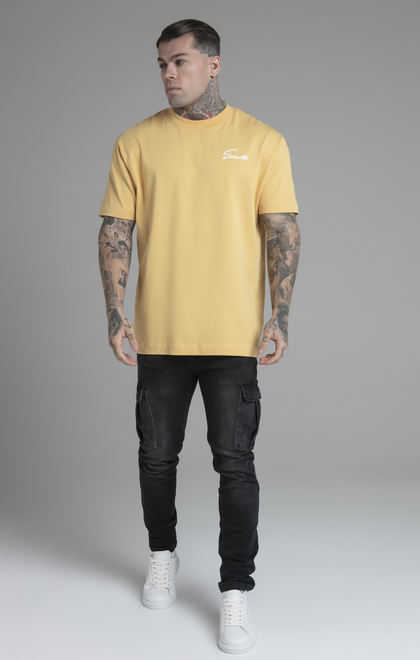 Script T-Shirt in Yellow T-Shirts SikSilk   