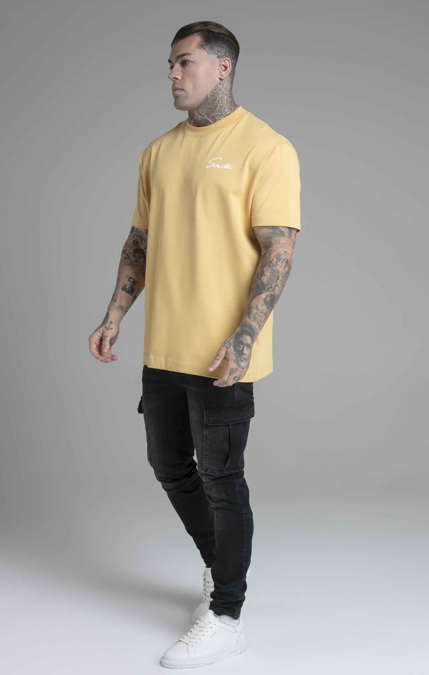 Script T-Shirt in Yellow T-Shirts SikSilk   