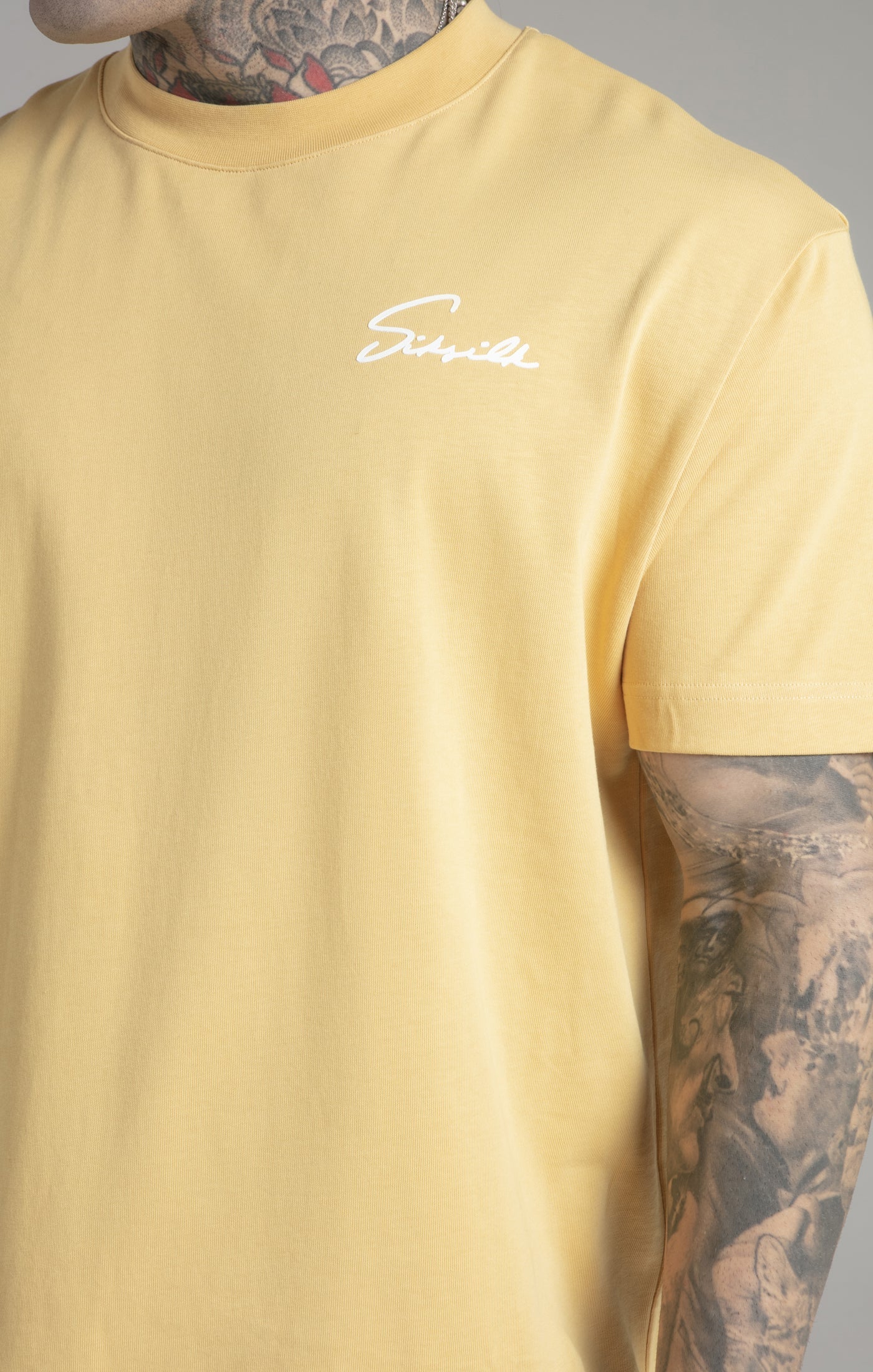 Script T-Shirt in Yellow T-Shirts SikSilk   