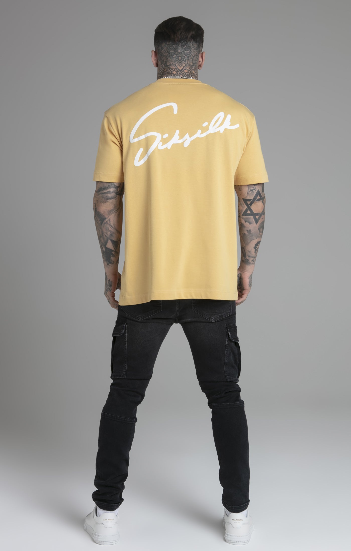 Script T-Shirt in Yellow T-Shirts SikSilk   