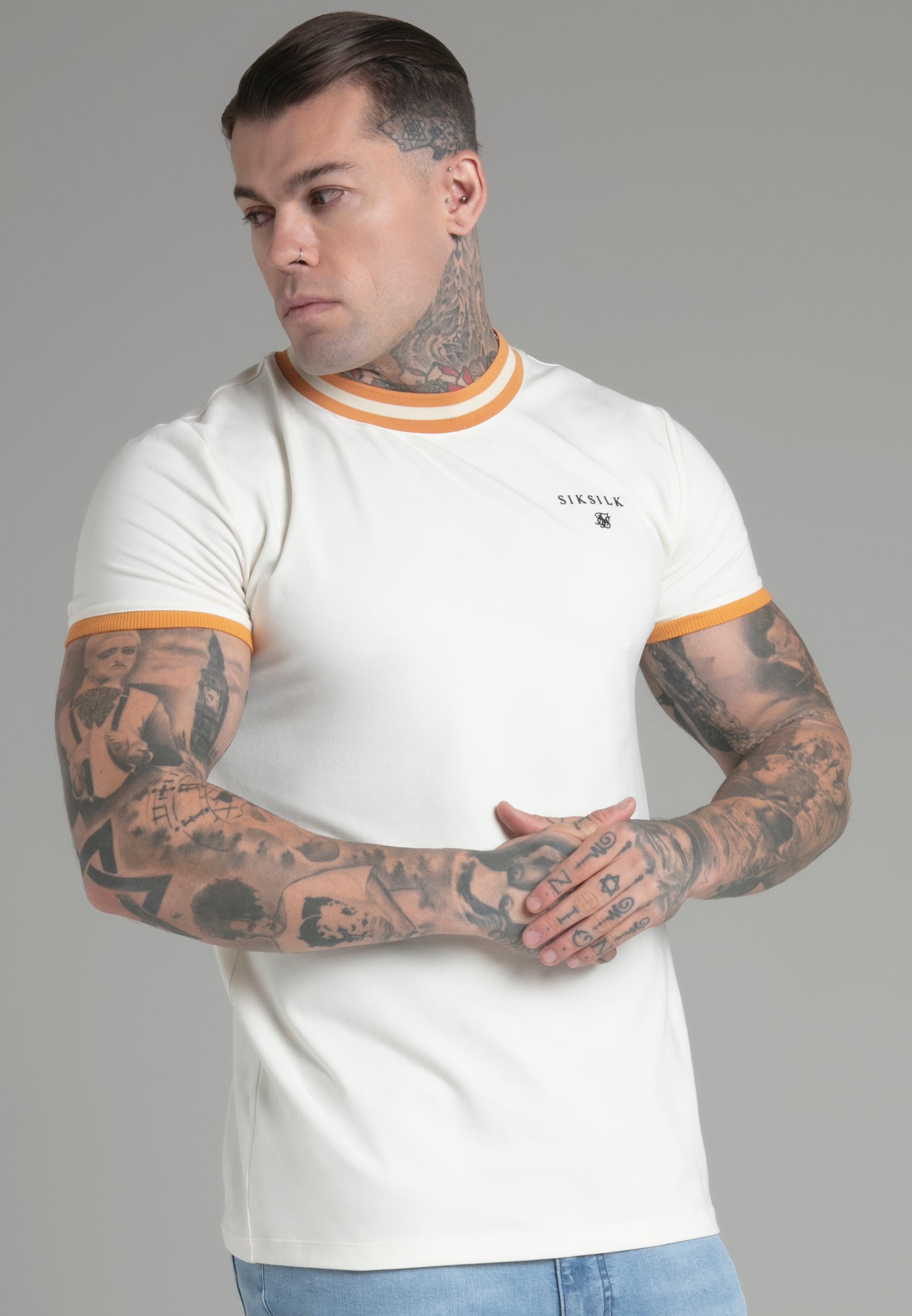 Wrestler T-Shirt in Ecru T-Shirts SikSilk   