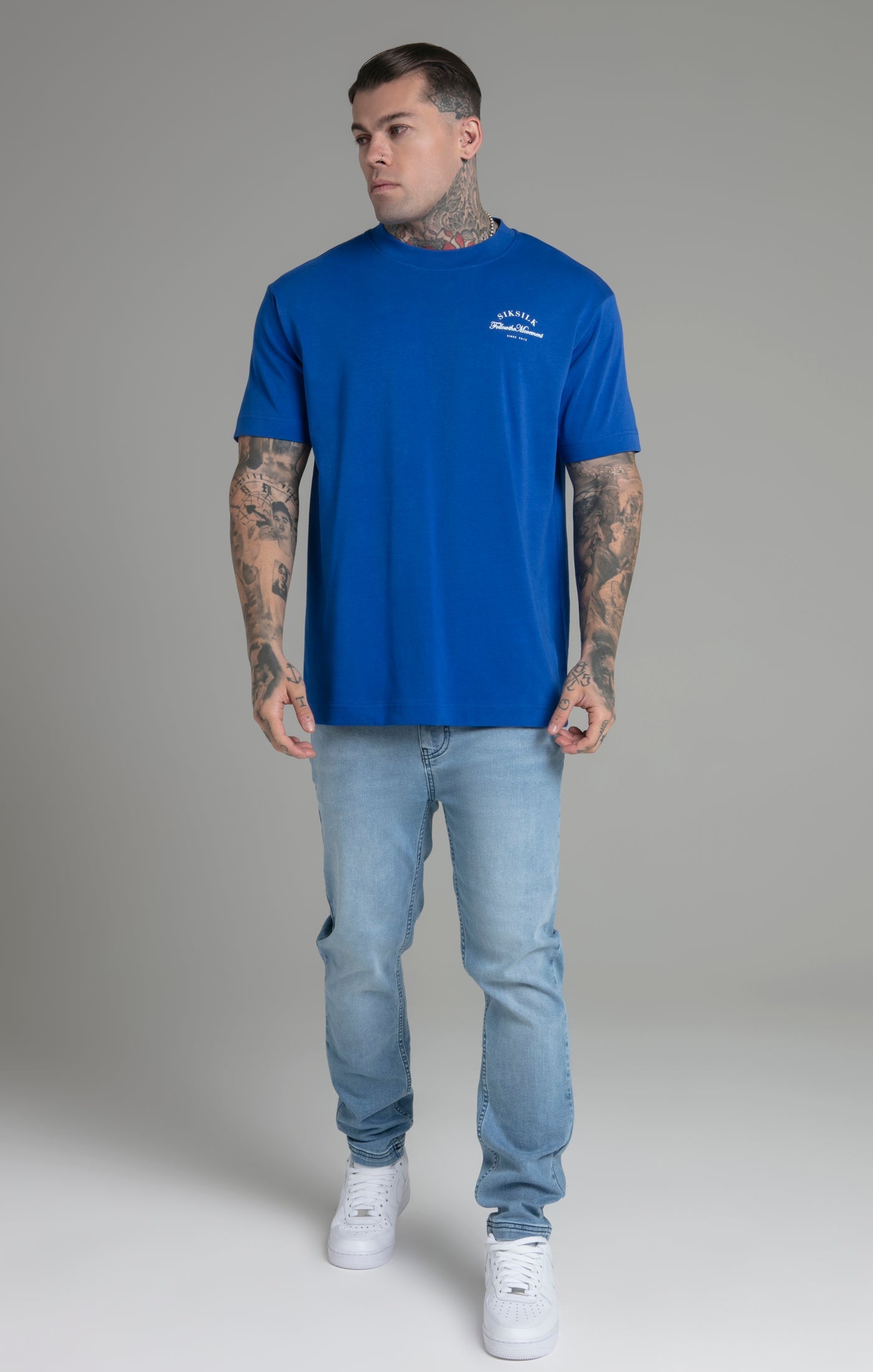 Graphic T-Shirt in Blue T-Shirts SikSilk   