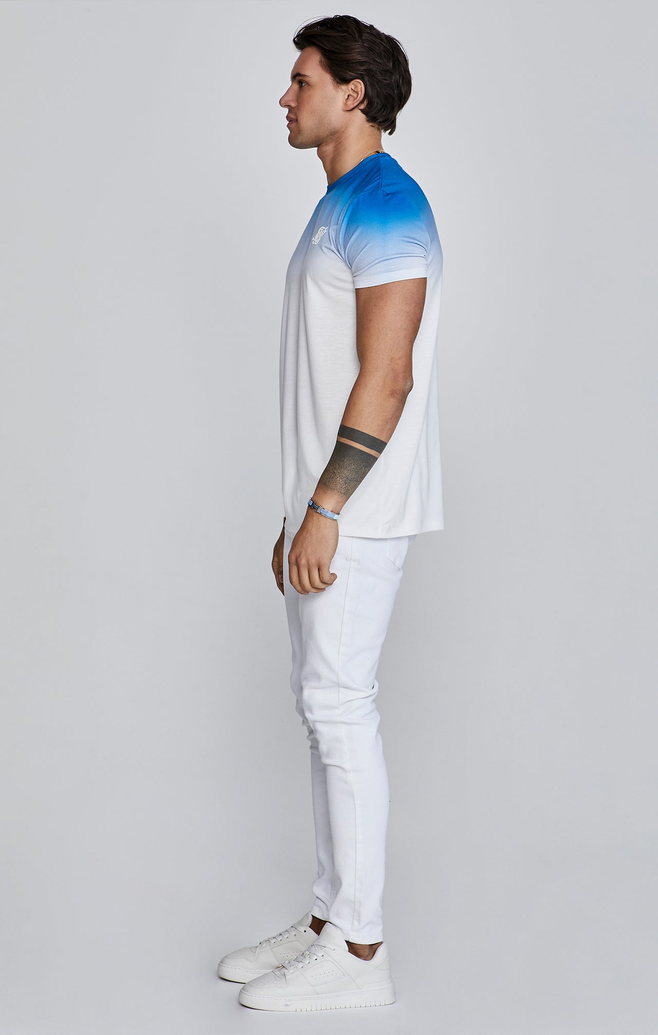 Fade T-Shirt in Blue, White T-Shirts SikSilk   