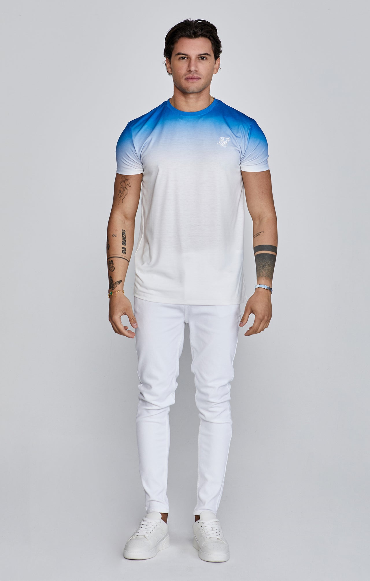 Fade T-Shirt in Blue, White T-Shirts SikSilk   