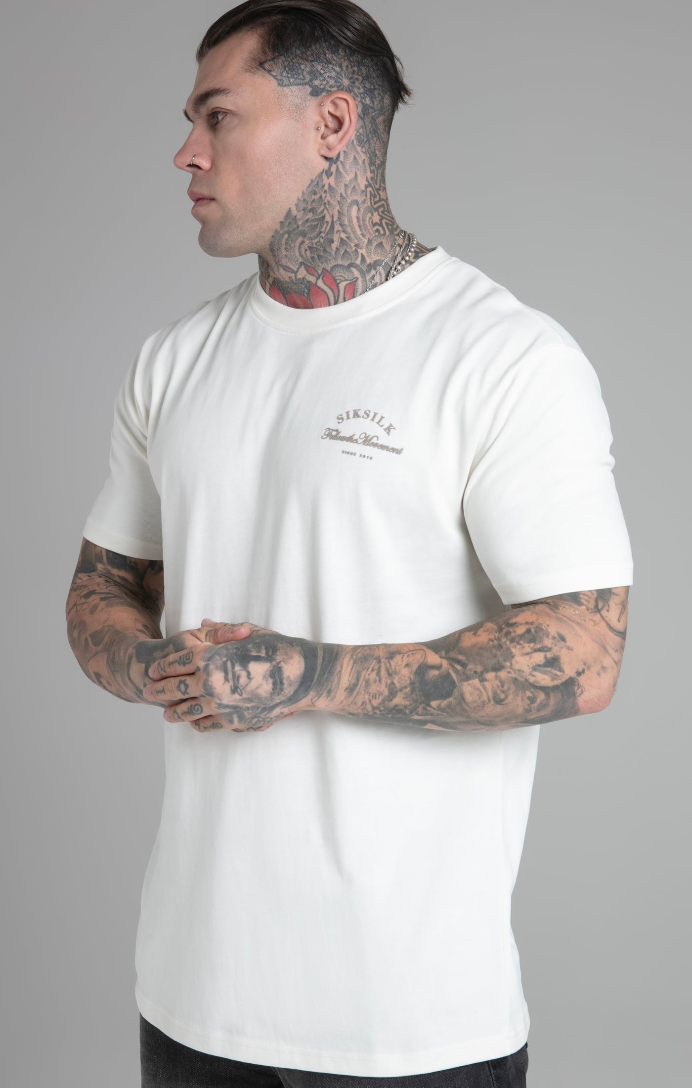 Relaxed fit T-shirt in ecru T-shirts SikSilk   