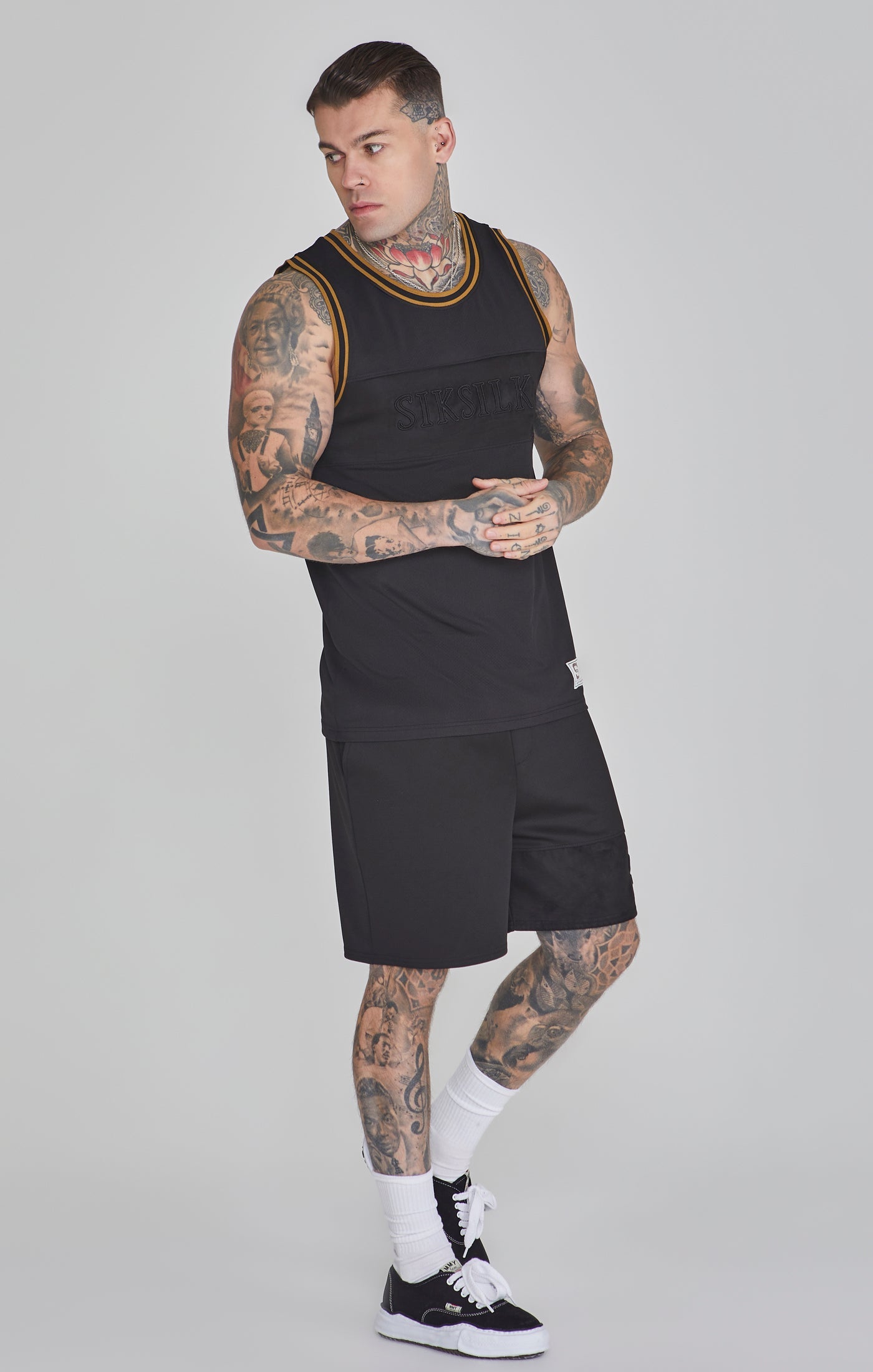 Basketball Vest in Black Tops SikSilk   