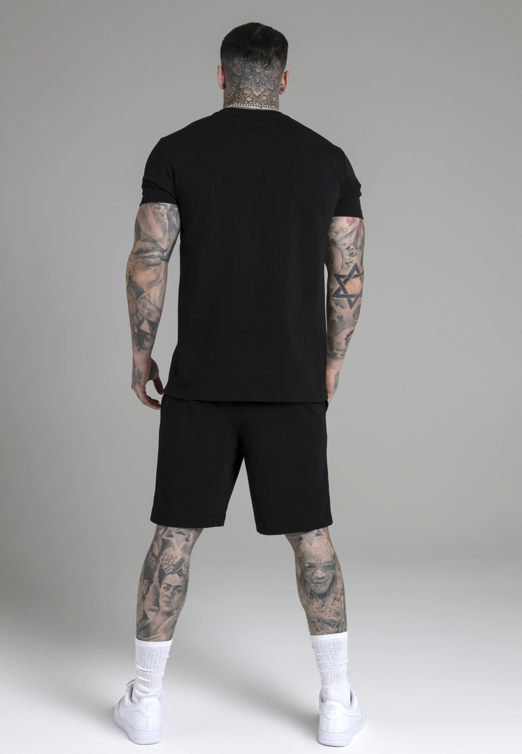 T-Shirt and Shorts Set in Black Sets SikSilk   