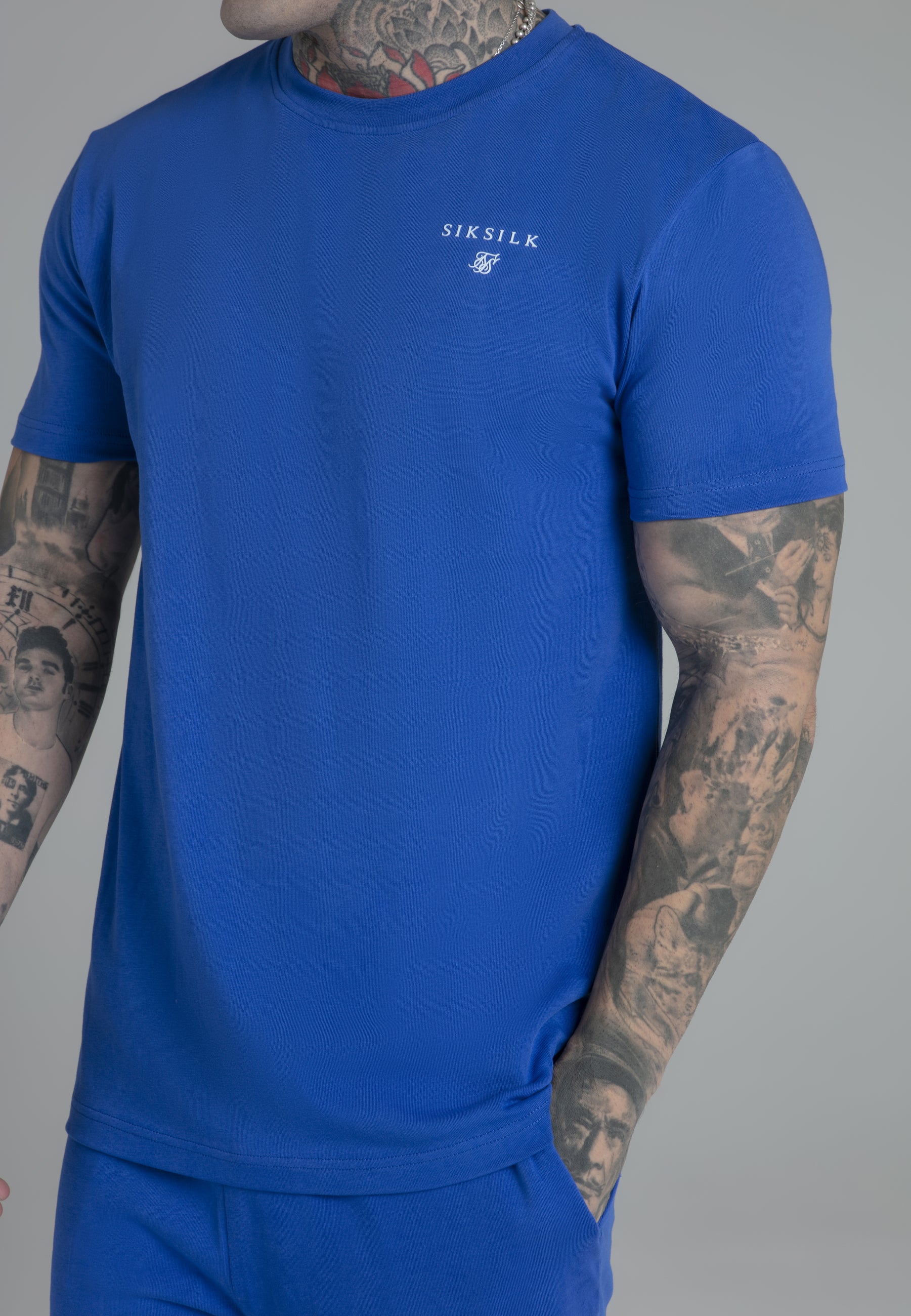 T-Shirt and Shorts Set in Blue Sets SikSilk   