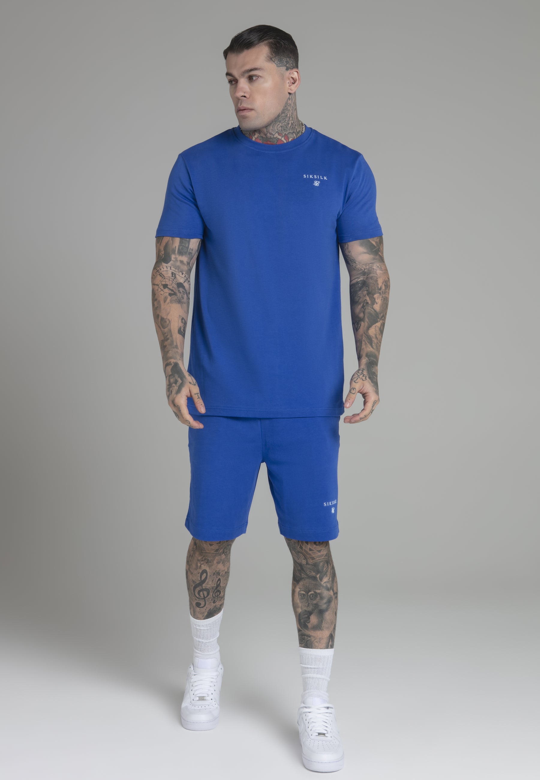 T-Shirt and Shorts Set in Blue Sets SikSilk   