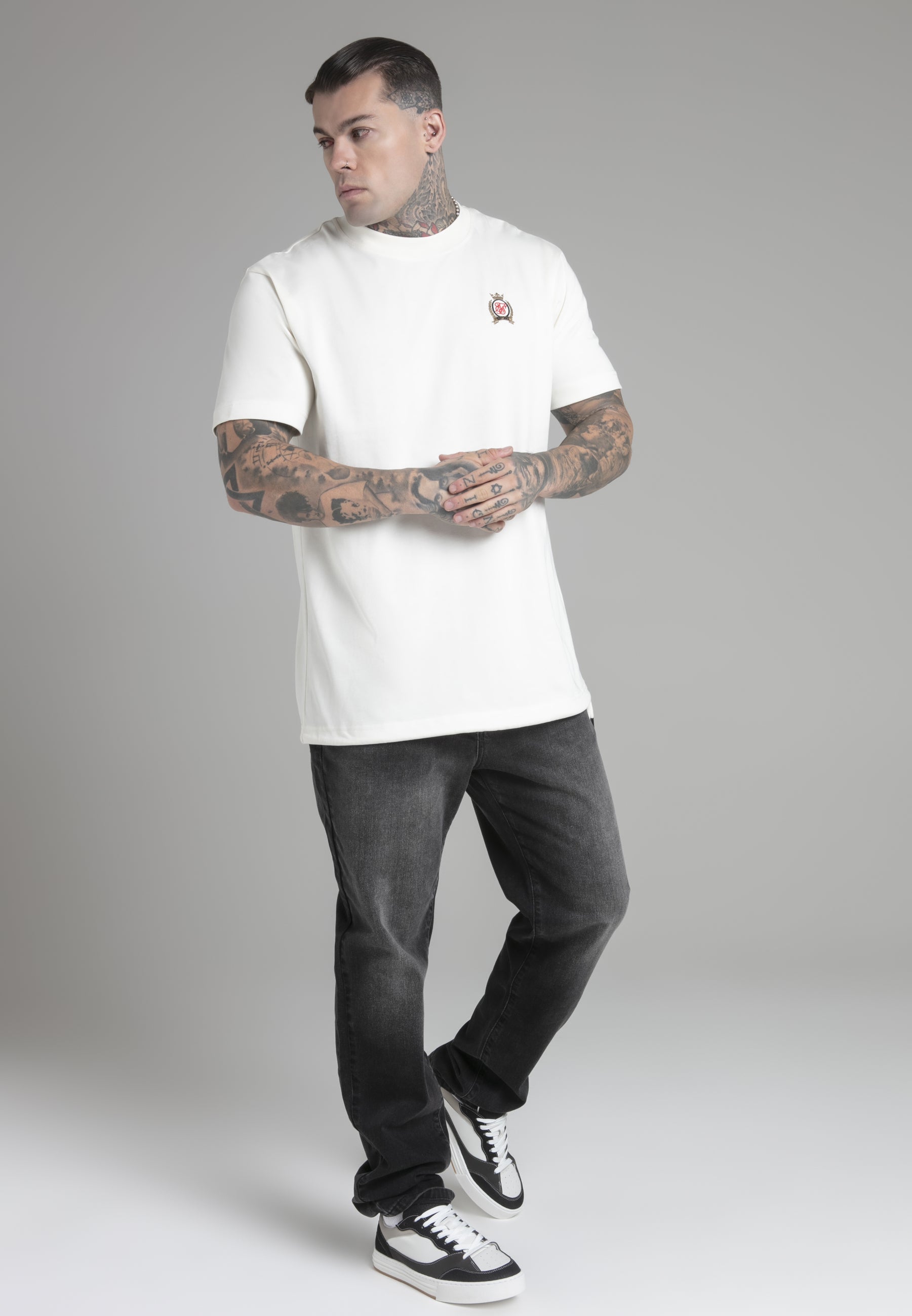 Oversized T-shirt in ecru T-shirts SikSilk   