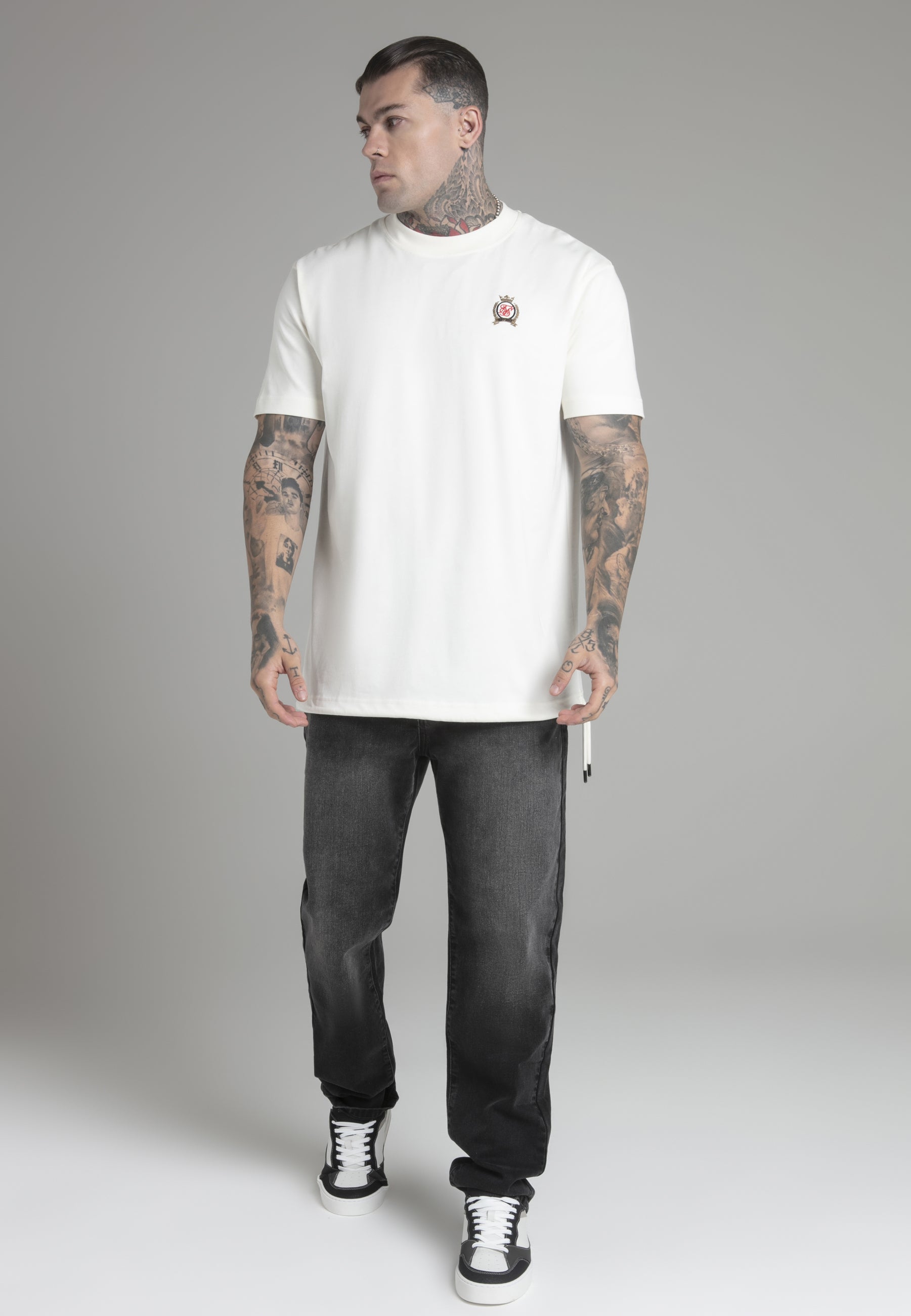 Oversized T-shirt in ecru T-shirts SikSilk   