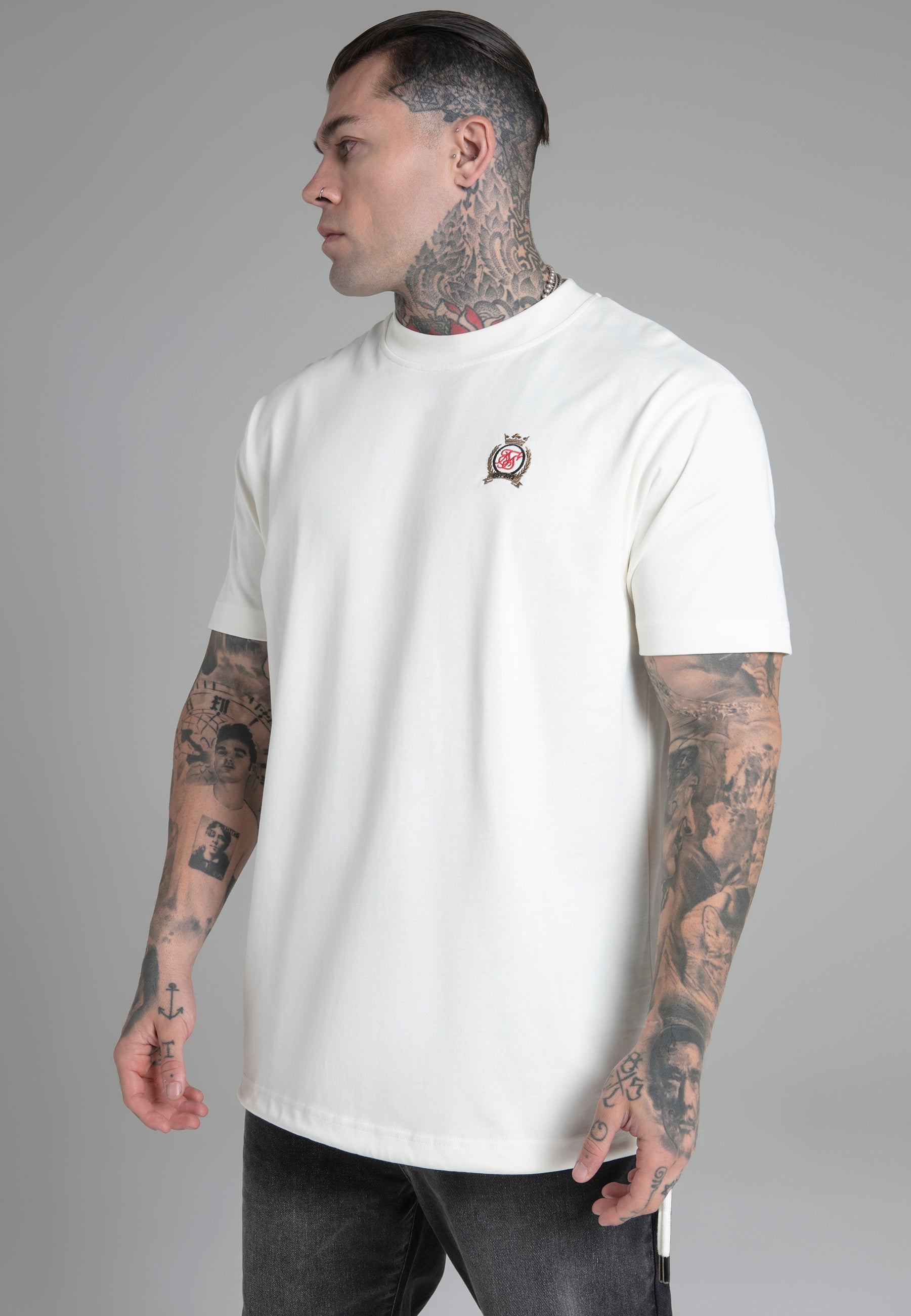 Oversized T-shirt in ecru T-shirts SikSilk   