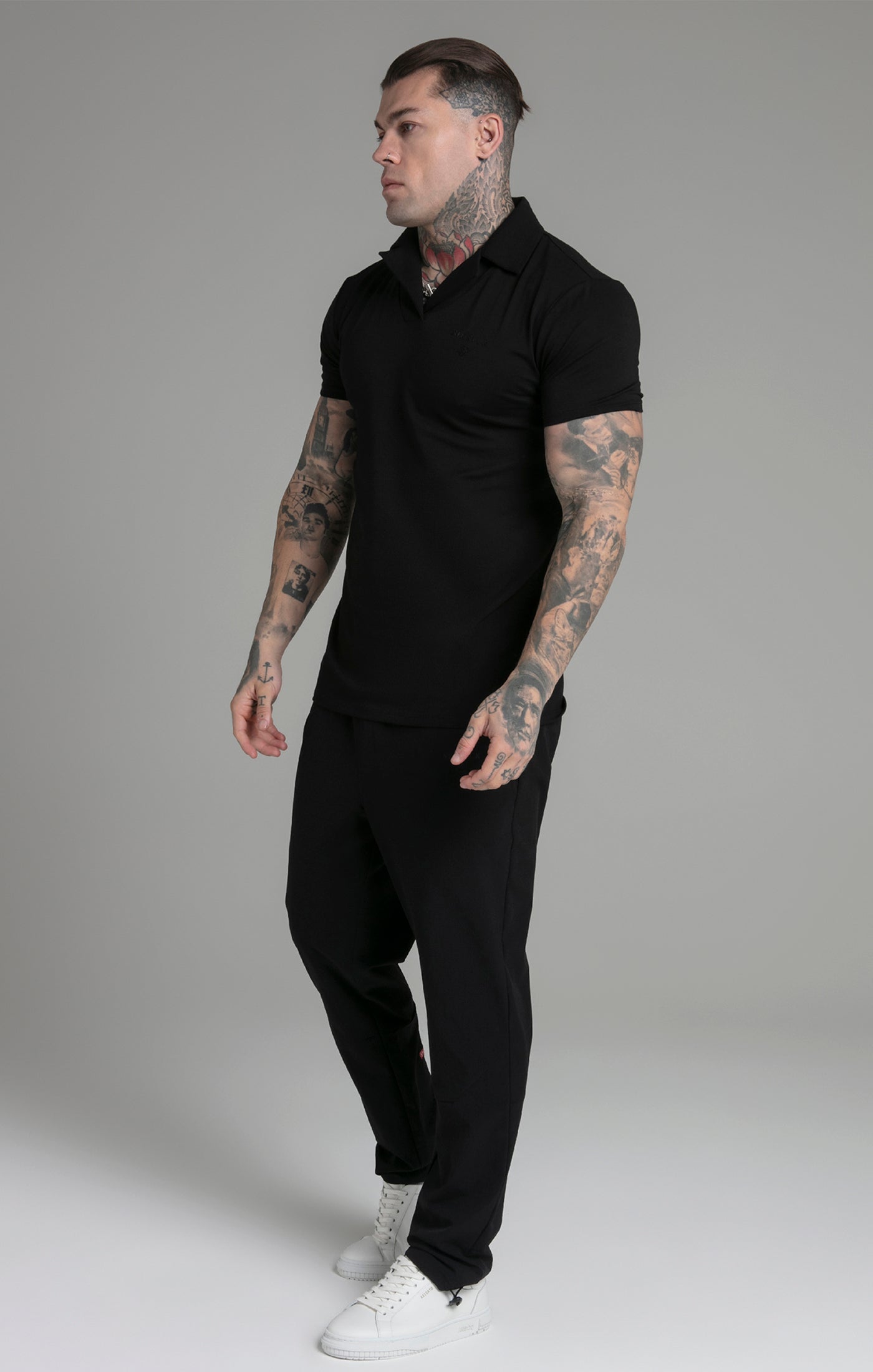 Smart Revere Polo in Black Polos SikSilk   