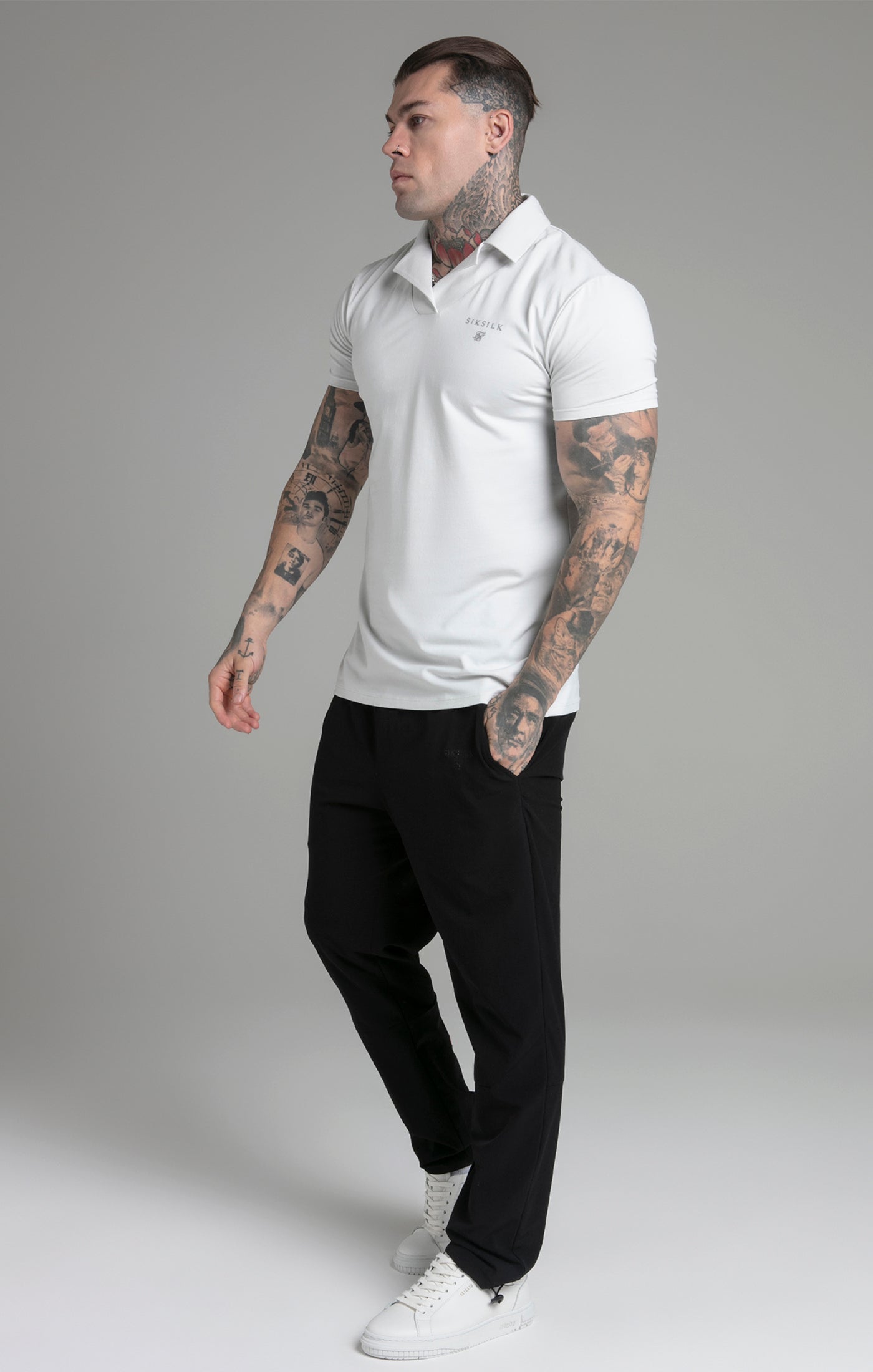 Smart Revere Polo in Grey Polos SikSilk   