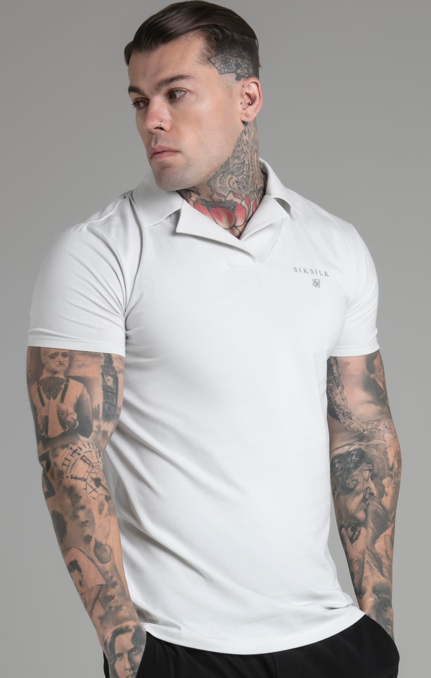 Smart Revere Polo in Grey Polos SikSilk   