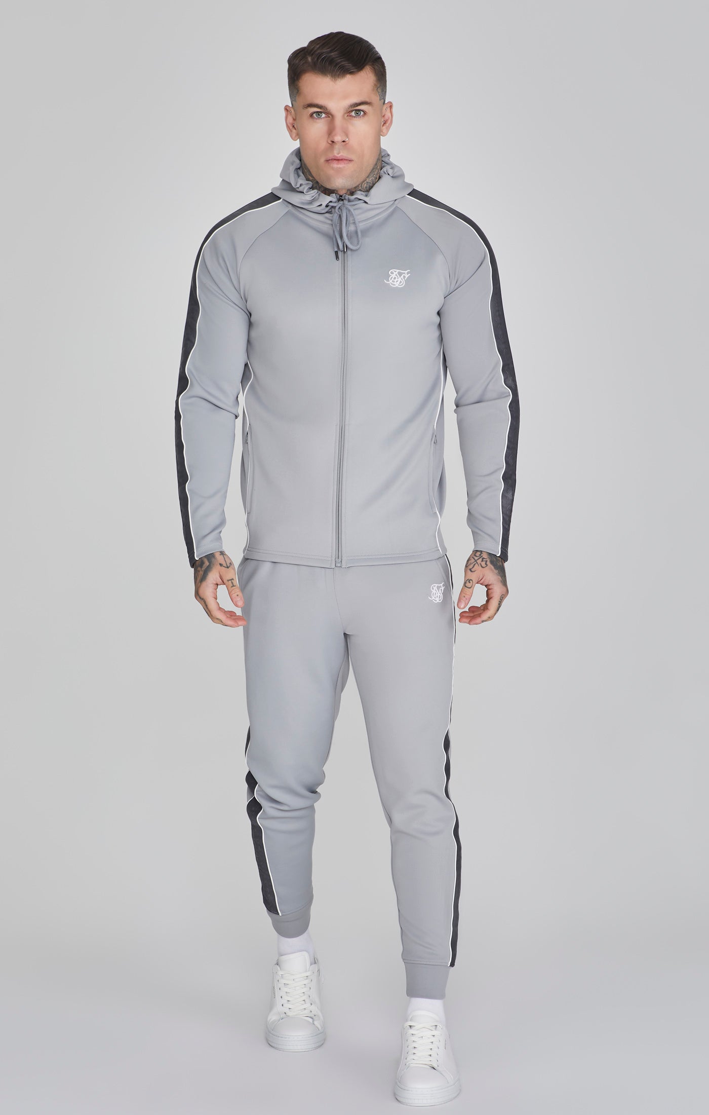 Hoodie and Joggers Set in Grey Sets SikSilk   