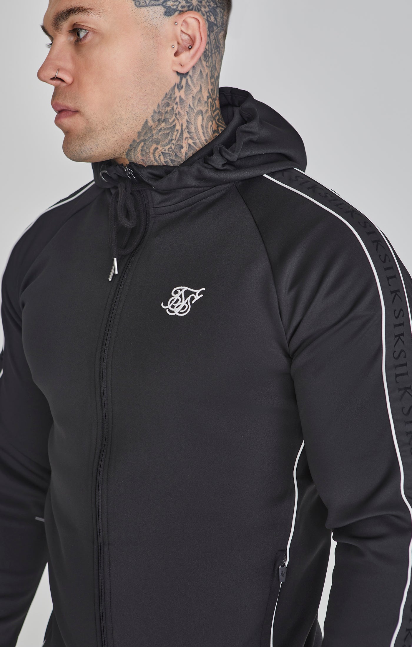 Hoodie and Joggers Set in Black Sets SikSilk   