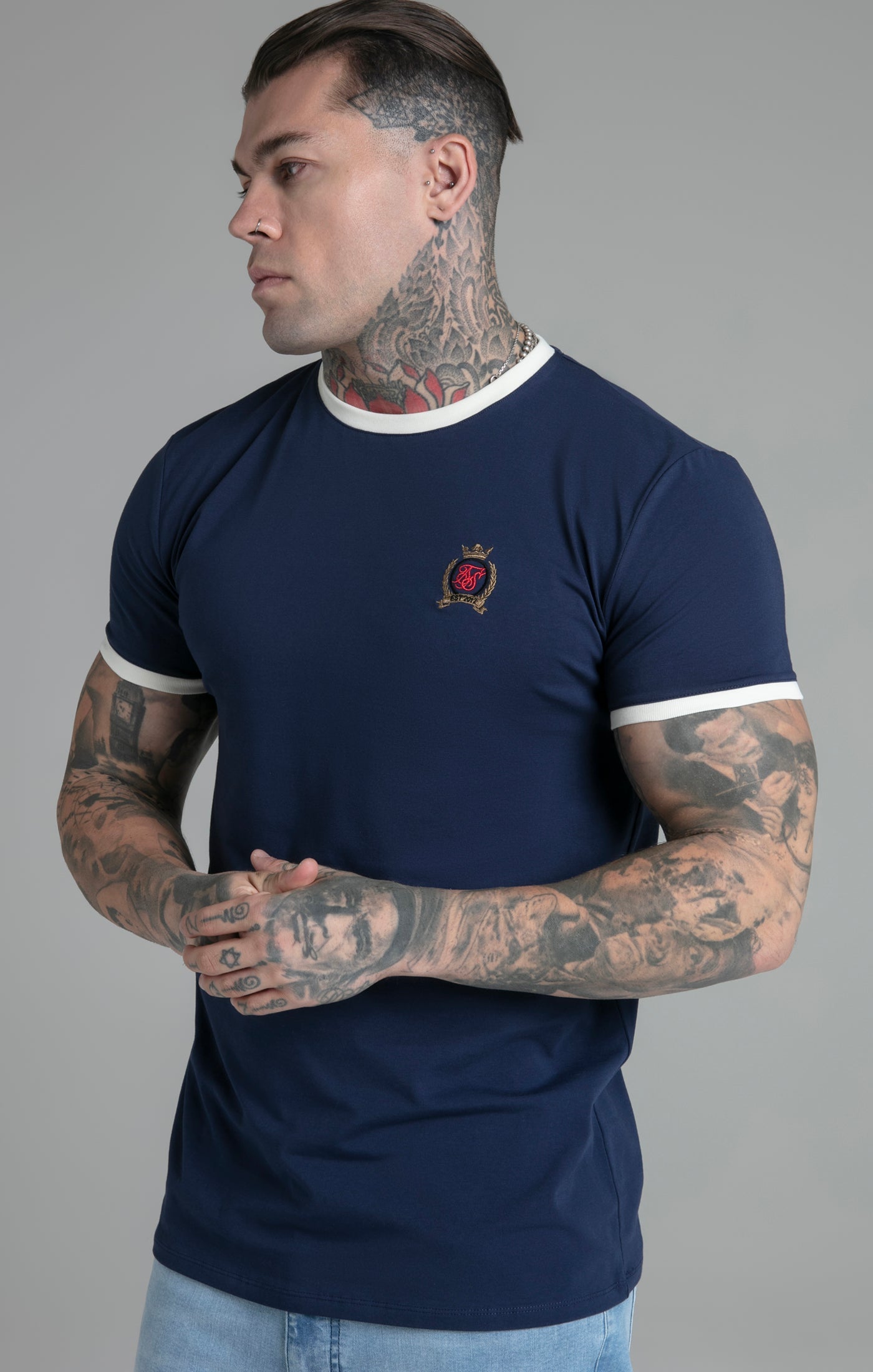 Crest T-Shirt in Blue T-Shirts SikSilk   