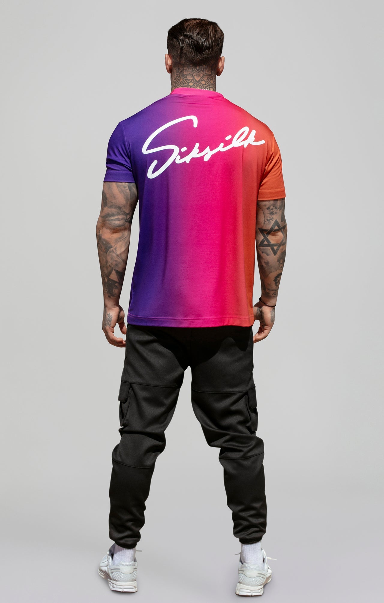 Script Fade T-Shirt in Pink, Purple T-Shirts SikSilk   