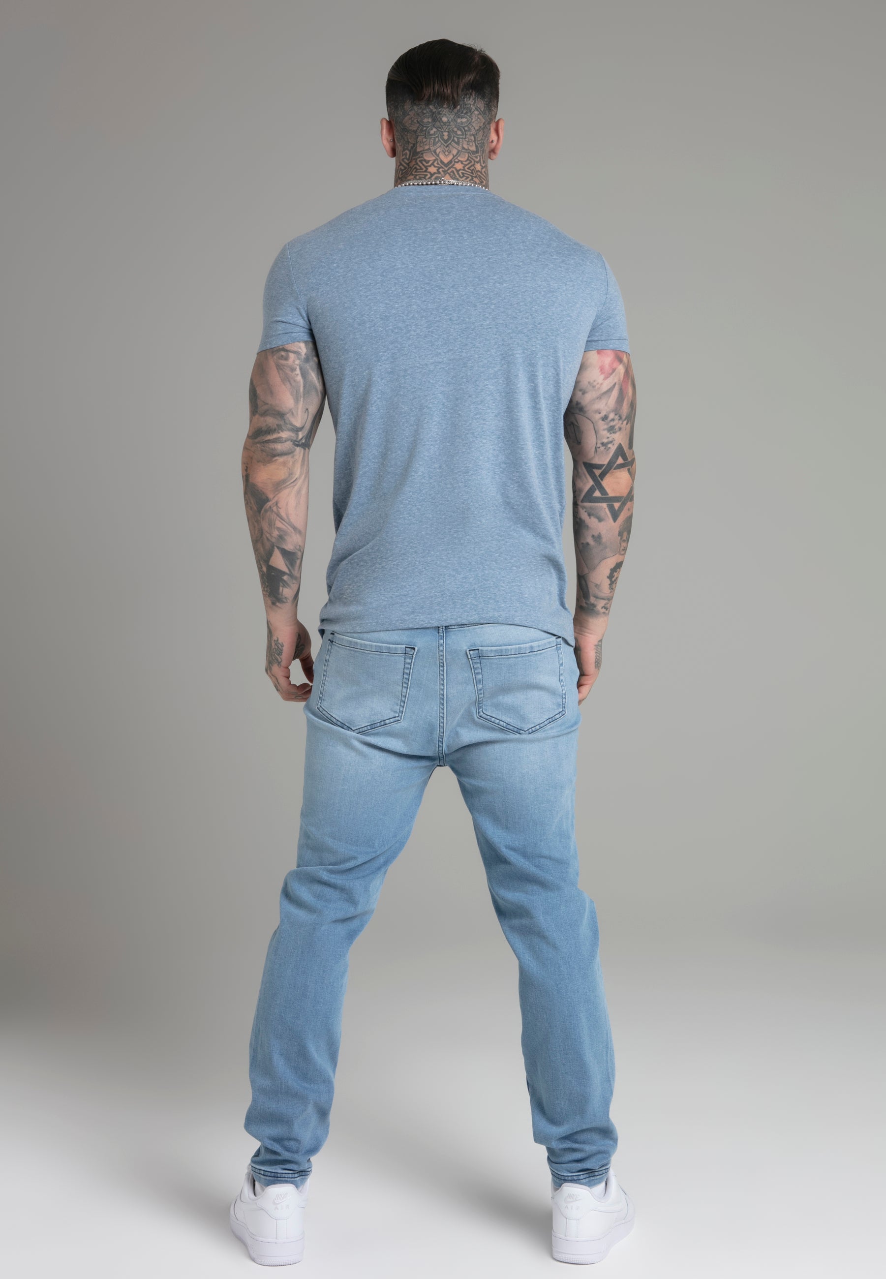 Marl T-Shirt in Blue T-Shirts SikSilk   