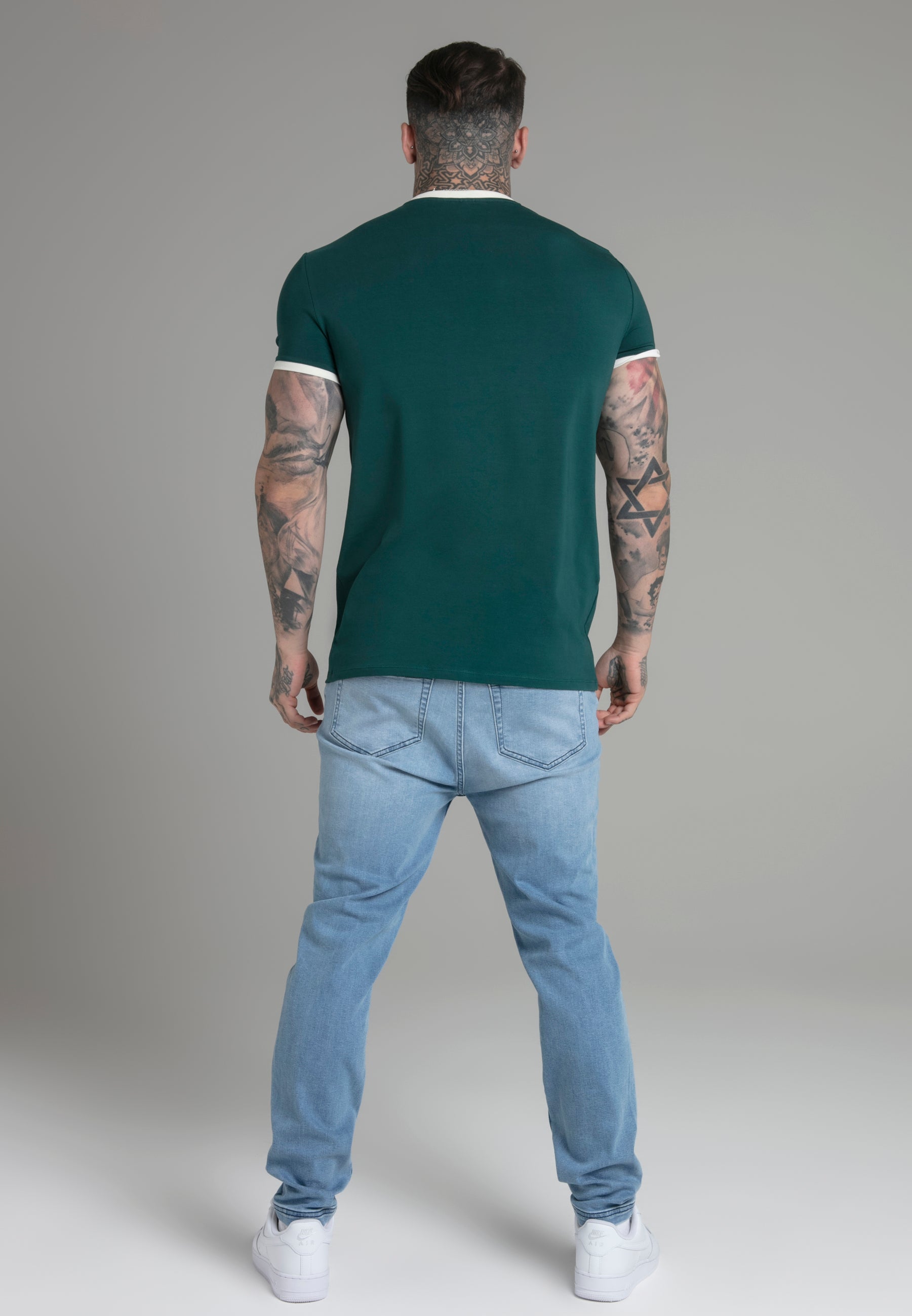 Ringer T-Shirt in Green T-Shirts SikSilk   