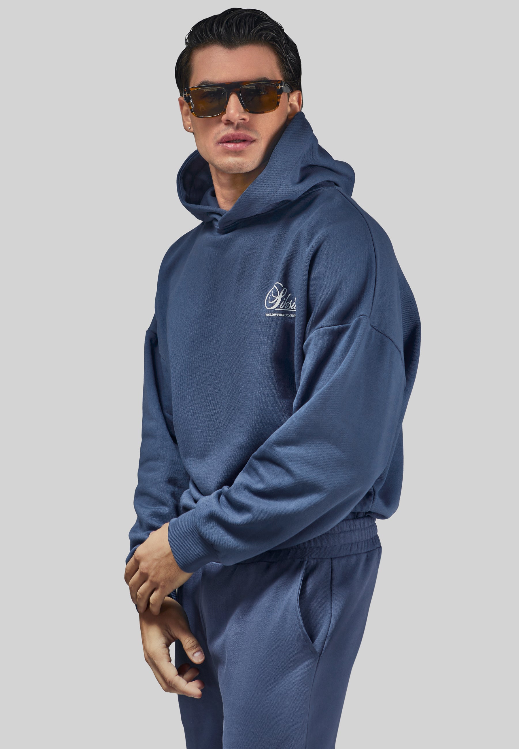 Graphic Hoodie in Navy Hoodie SikSilk   