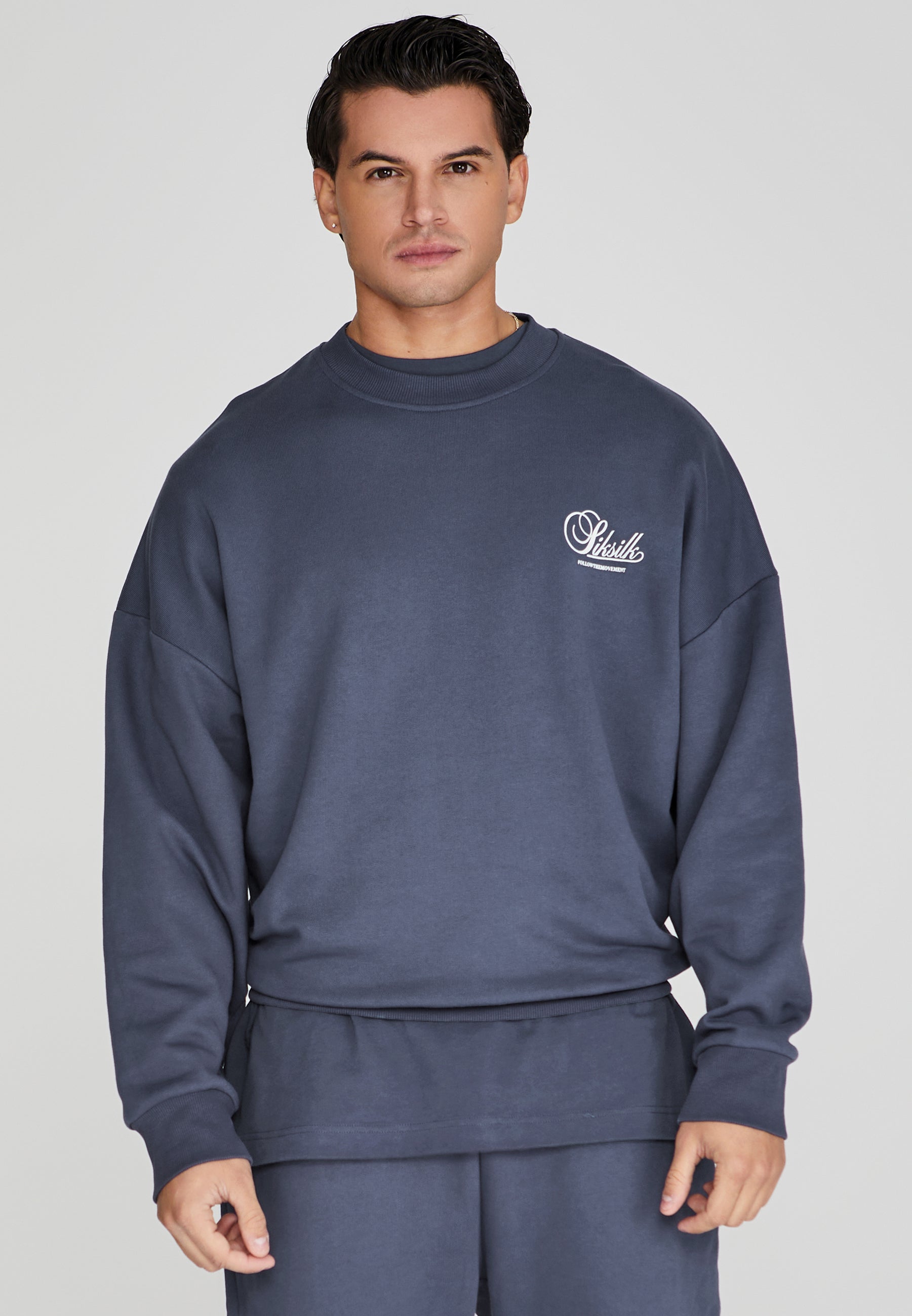 Graphic Sweater in Navy Sweatshirts SikSilk   