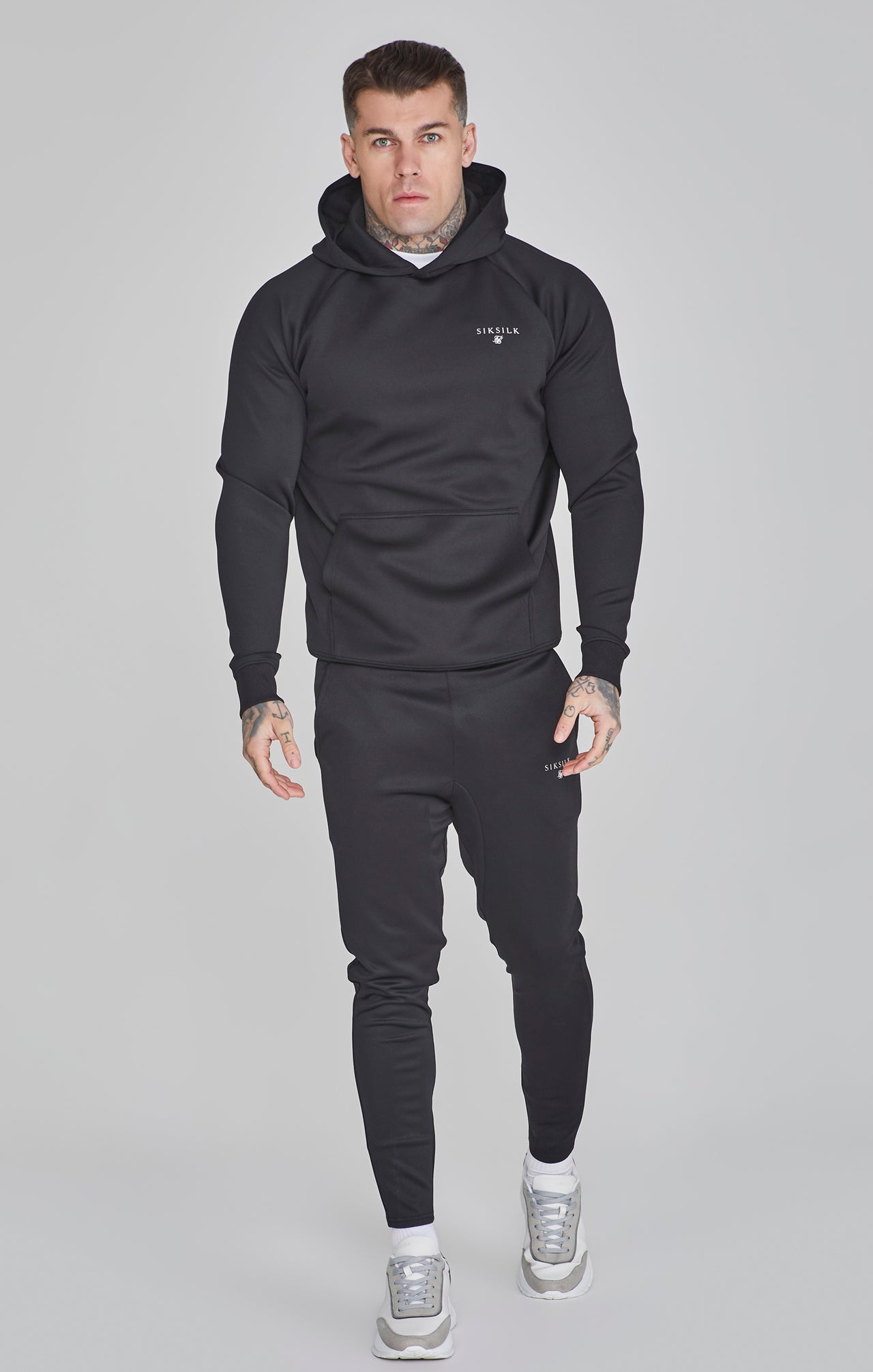 Essentials Poly Hoodie in Black Hoodie SikSilk   