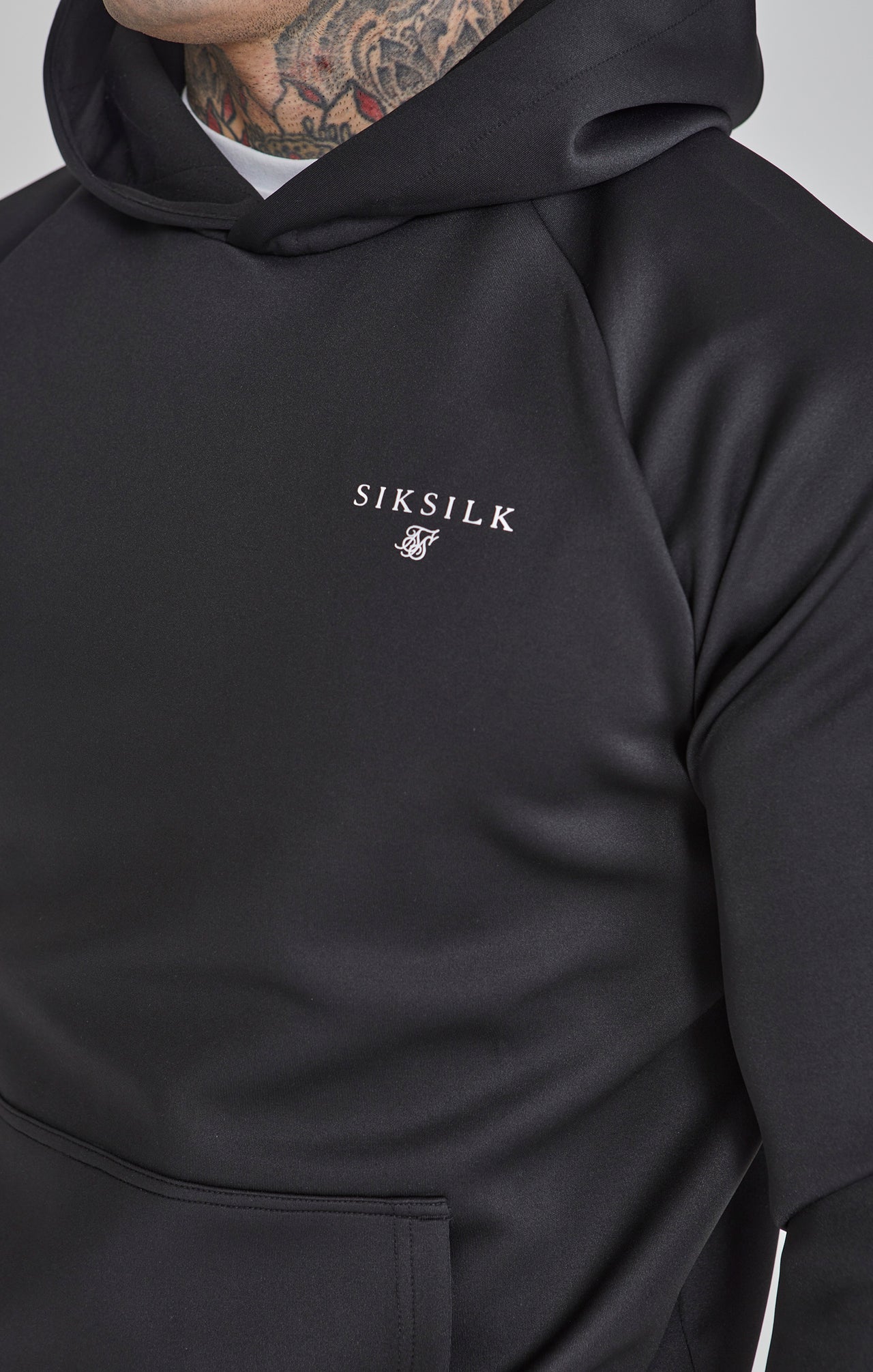 Essentials Poly Hoodie in Black Hoodie SikSilk   