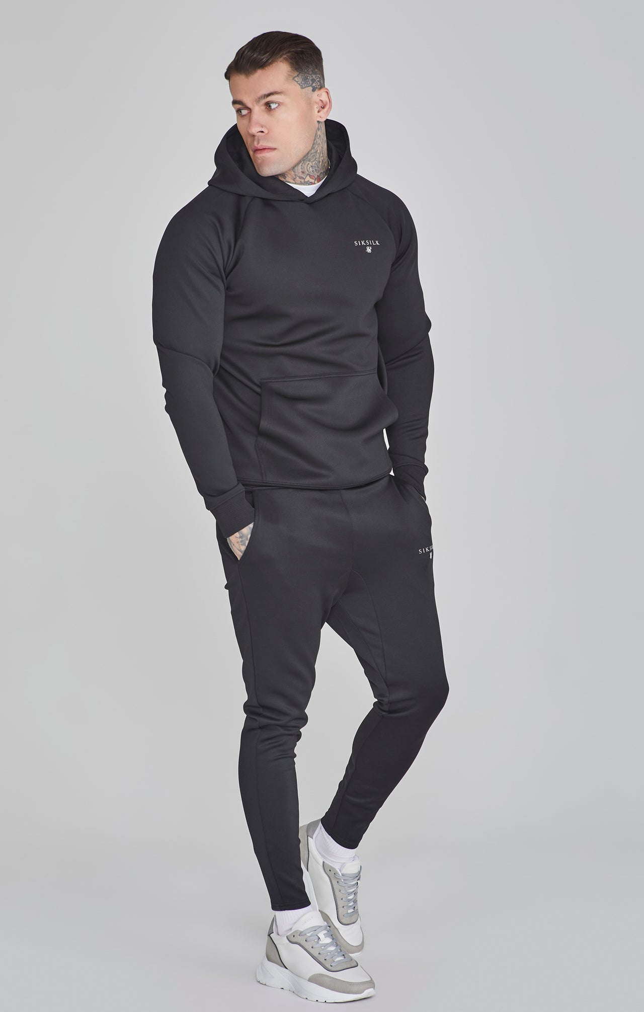 Essentials Poly Hoodie in Black Hoodie SikSilk   