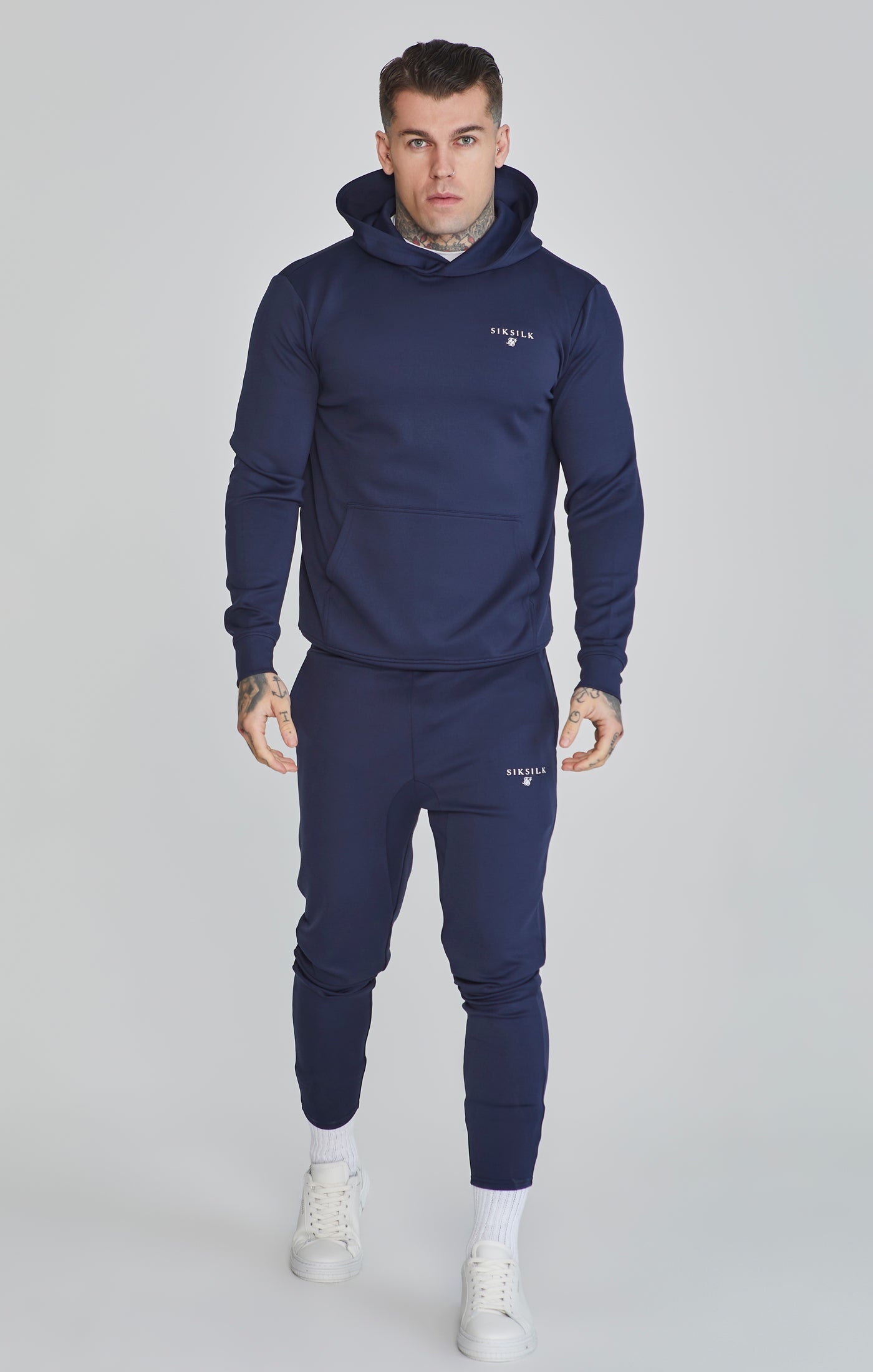 Essentials Poly Hoodie in Navy Hoodie SikSilk   