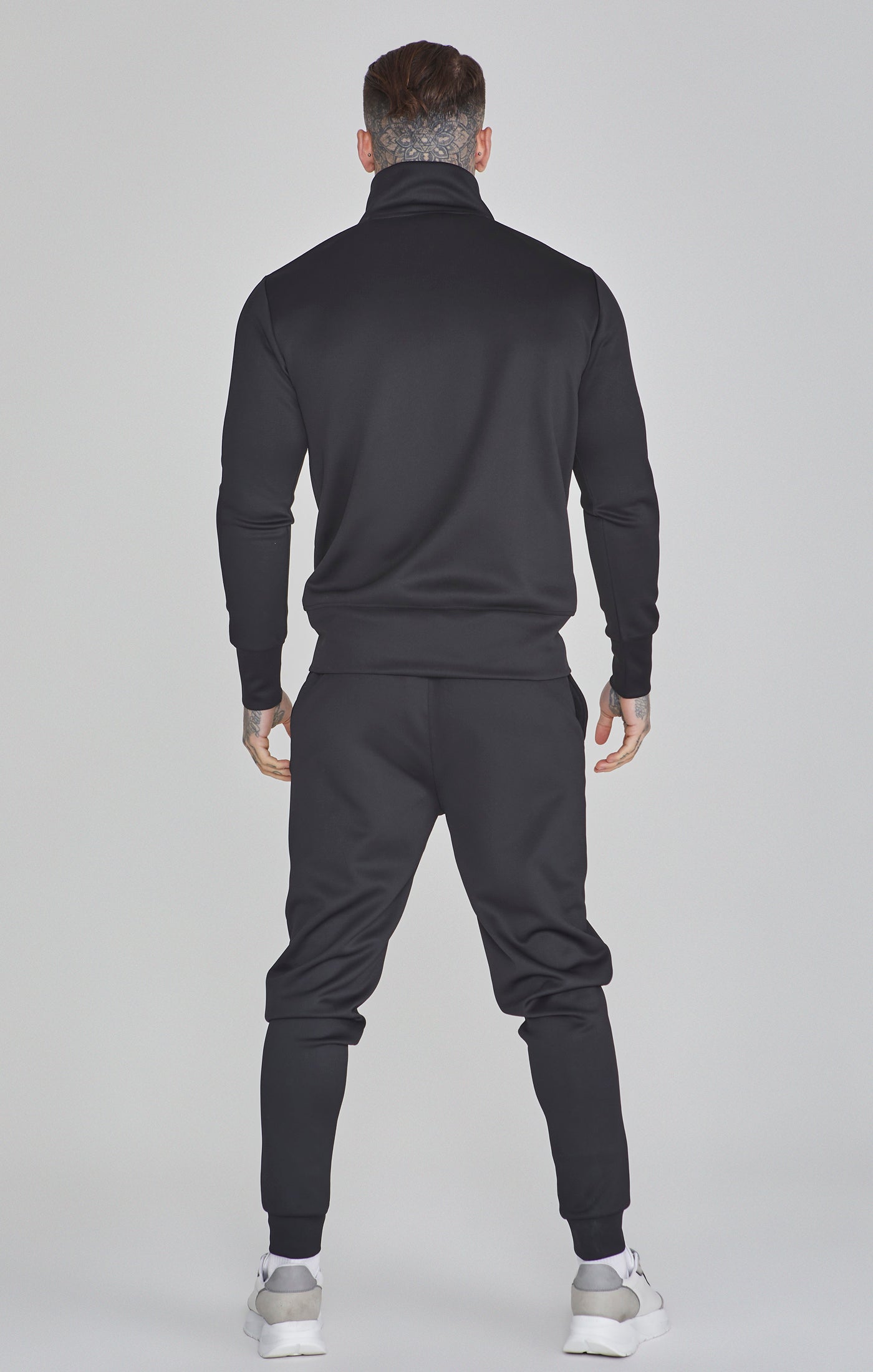 Essentials Poly Track Top in Black Sweat Jackets SikSilk   