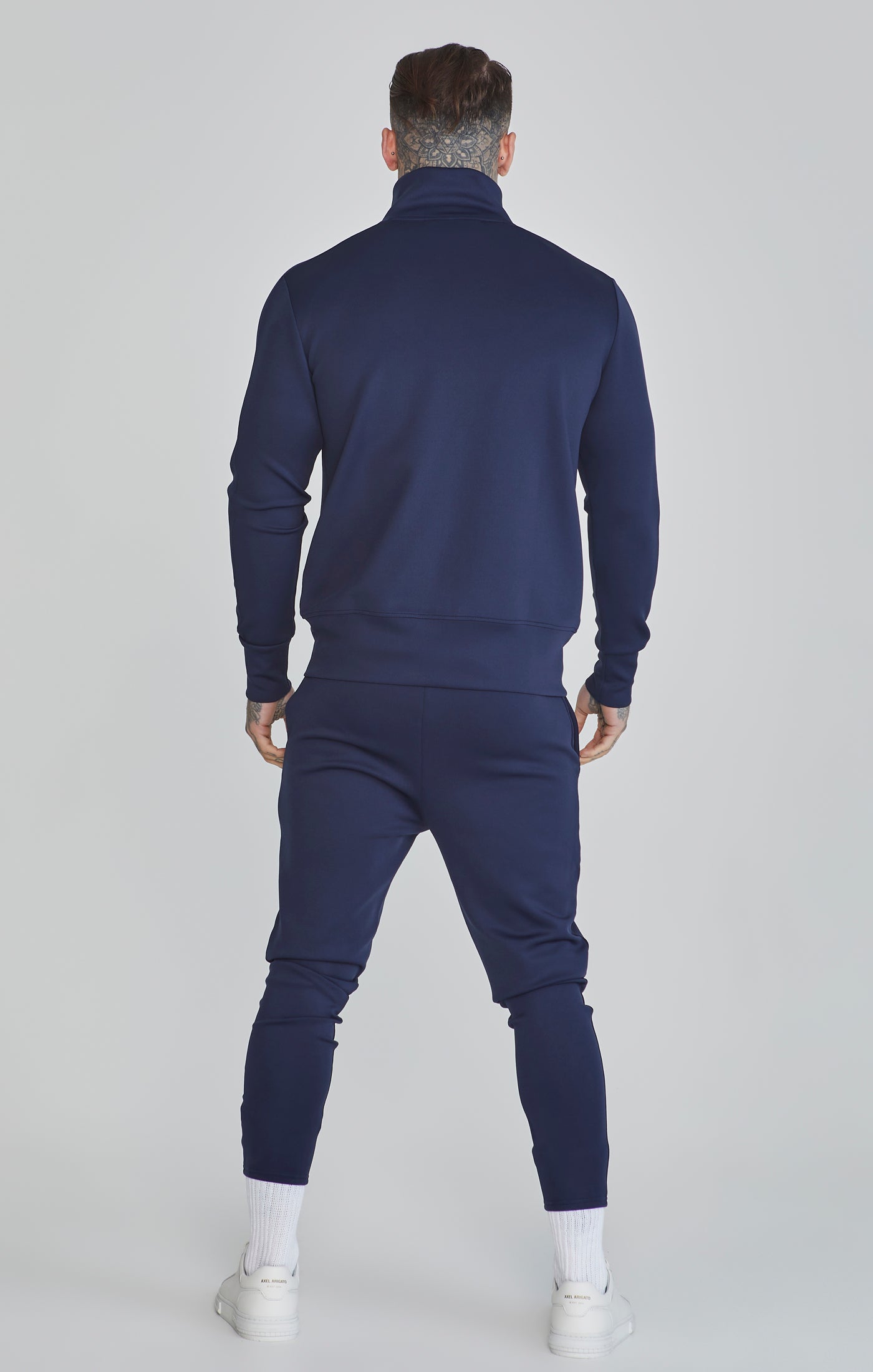 Essentials Poly Track Top in Navy Sweat Jackets SikSilk   