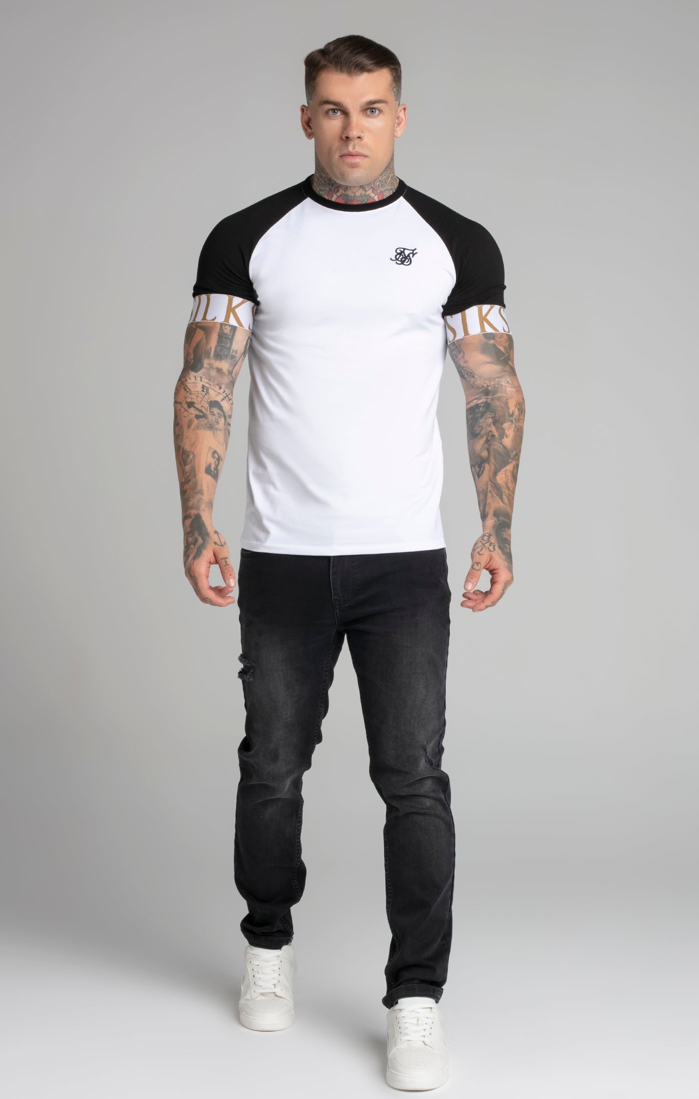 Tech T-Shirt in White-Black T-Shirts SikSilk   