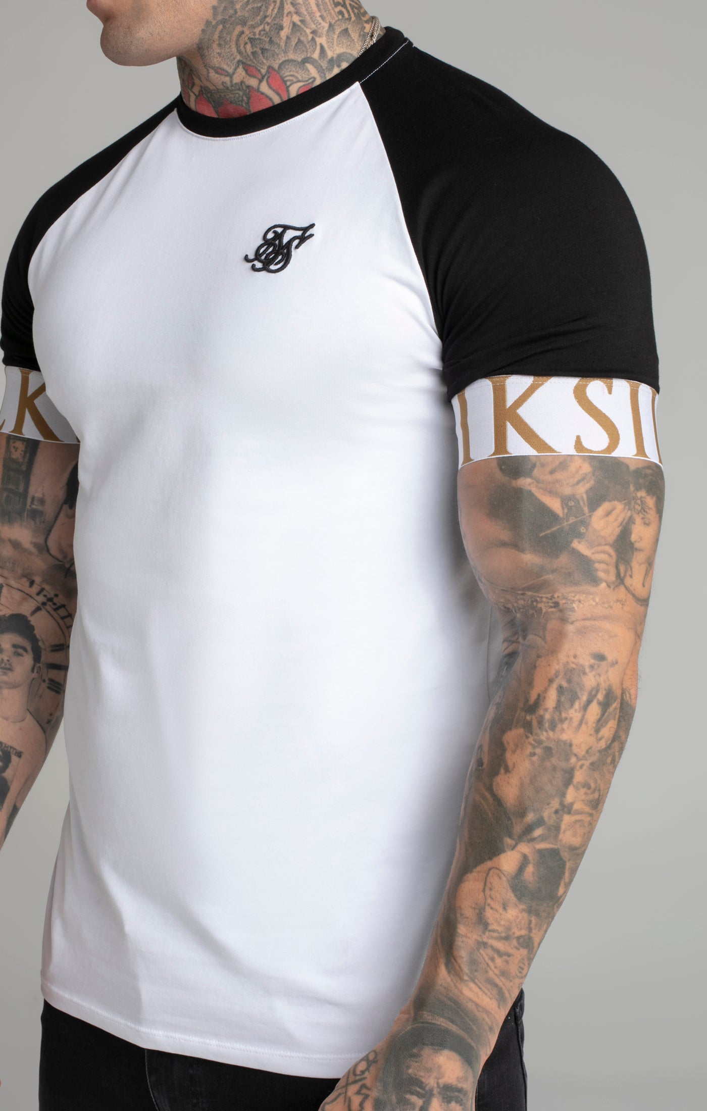 Tech T-Shirt in White-Black T-Shirts SikSilk   