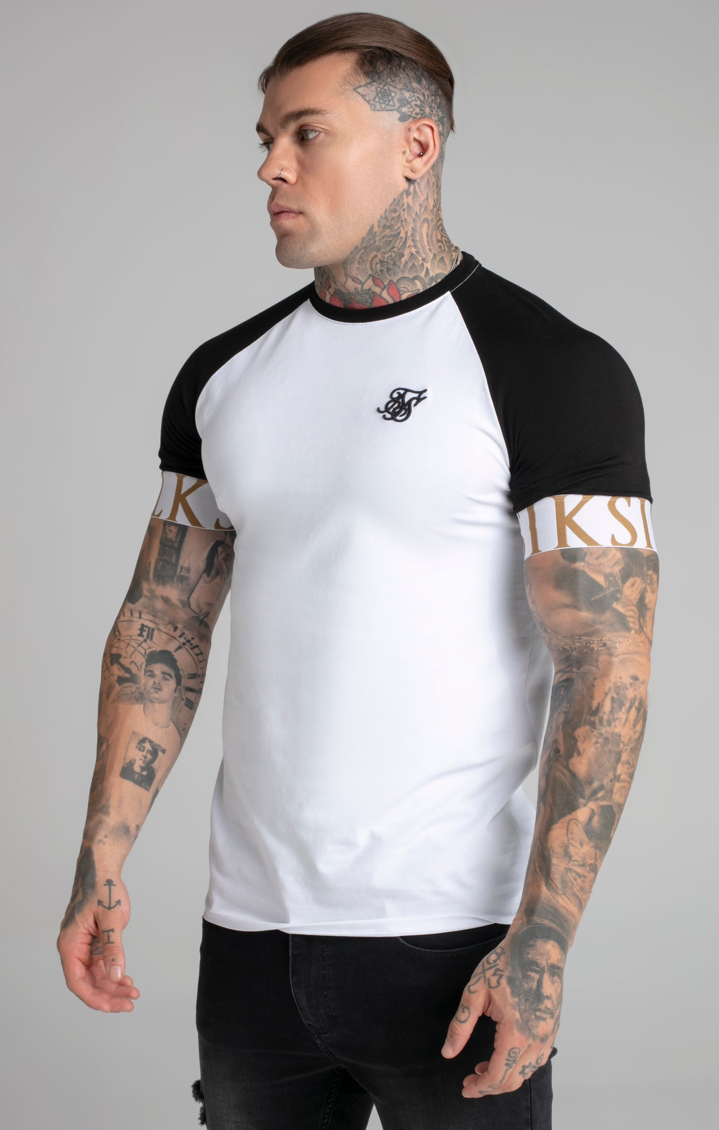 Tech T-Shirt in White-Black T-Shirts SikSilk   