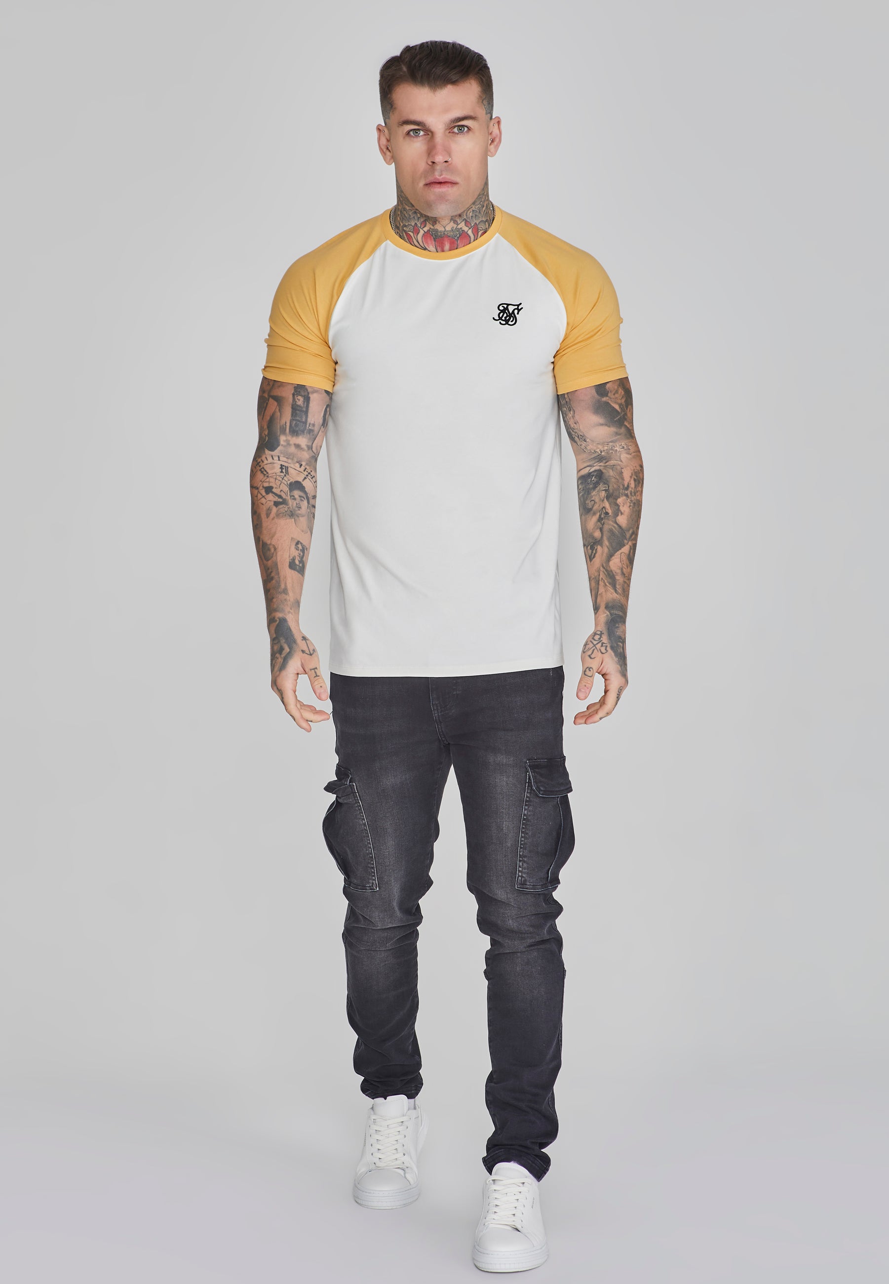 Raglan T-Shirt in Ecru/Yellow T-Shirts SikSilk   