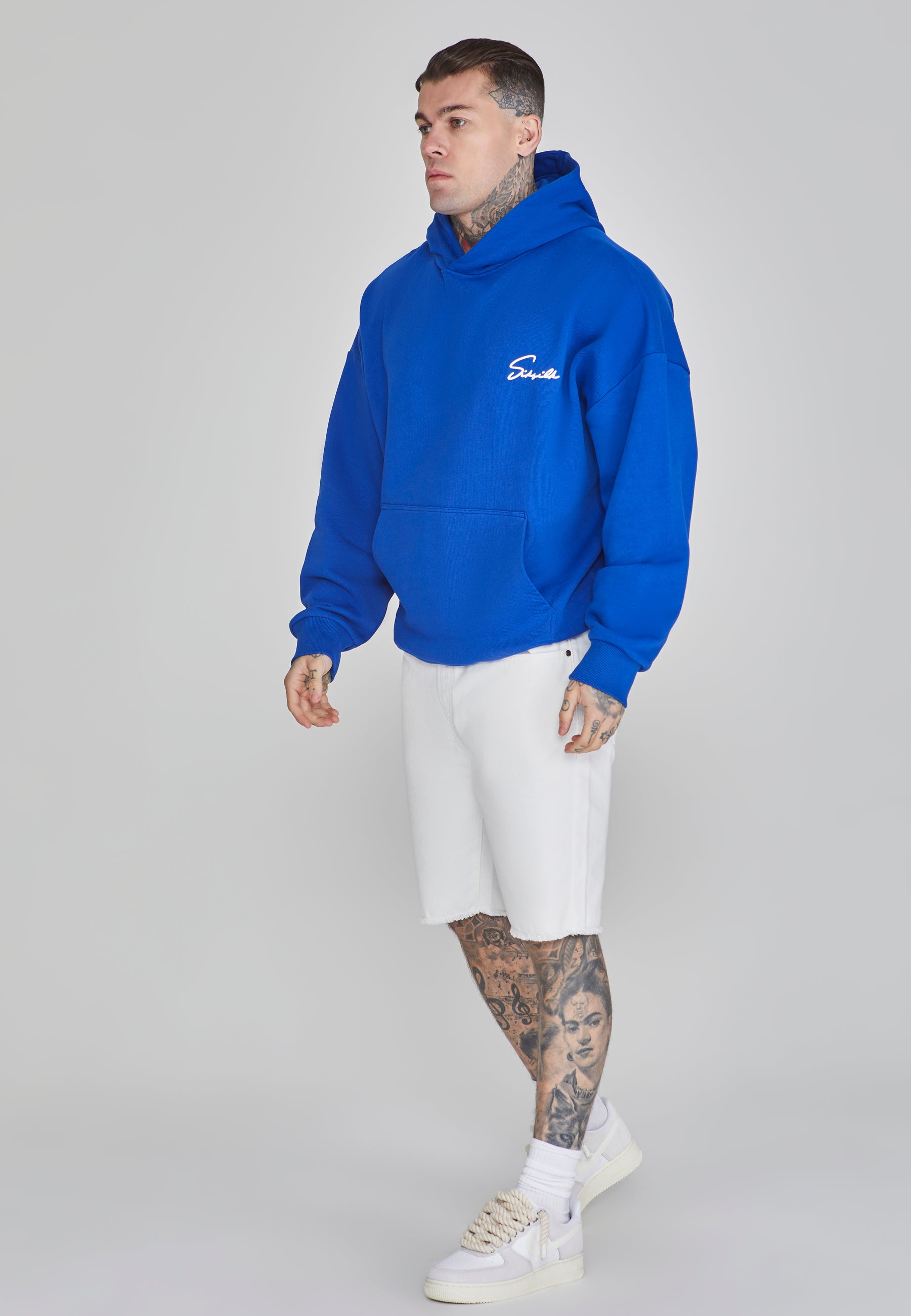 Script Hoodie in Blue Hoodie SikSilk   