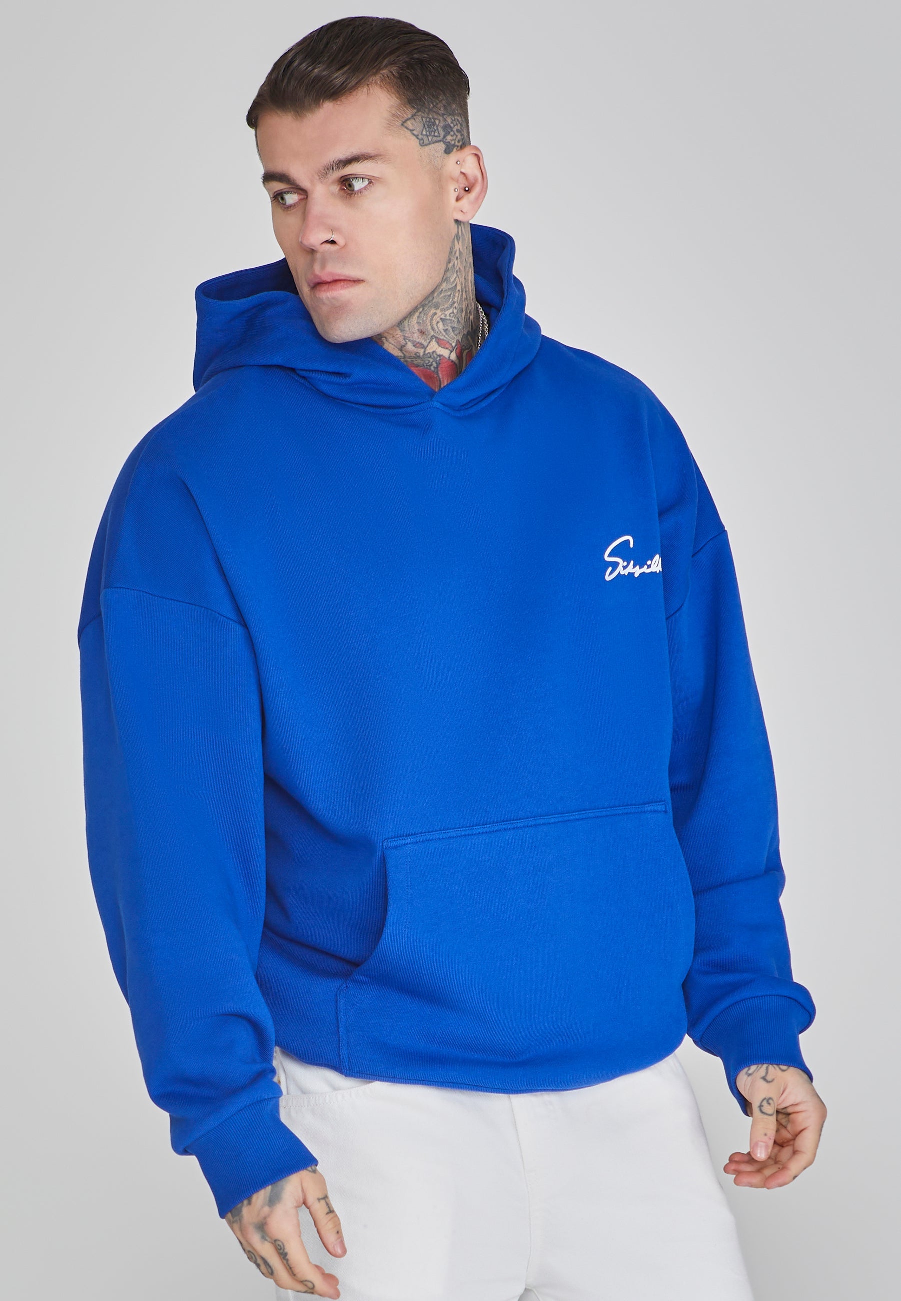 Script Hoodie in Blue SikSilk Switzerland - Main Image