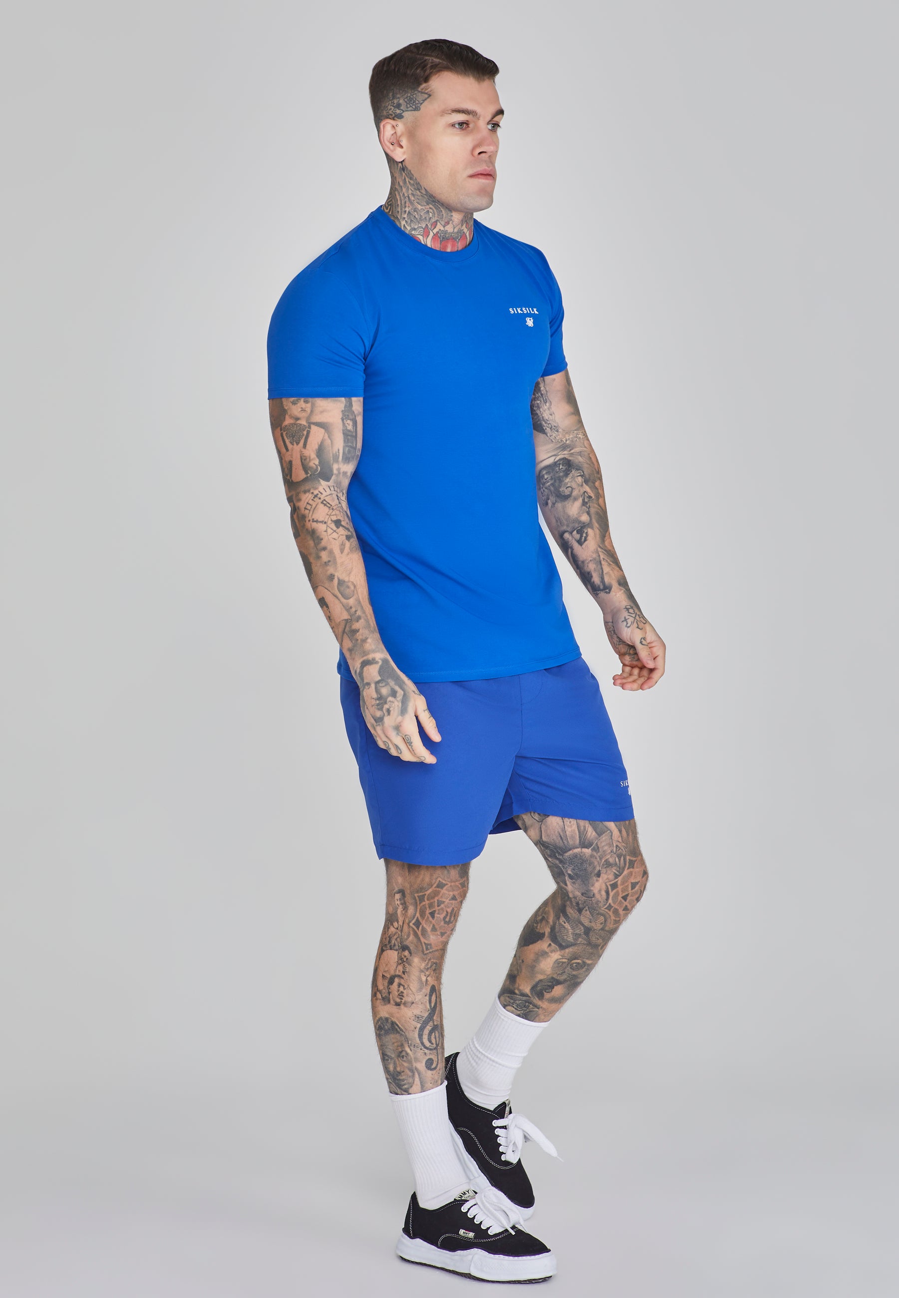 Muscle Fit T-Shirt in Blue T-Shirts SikSilk   