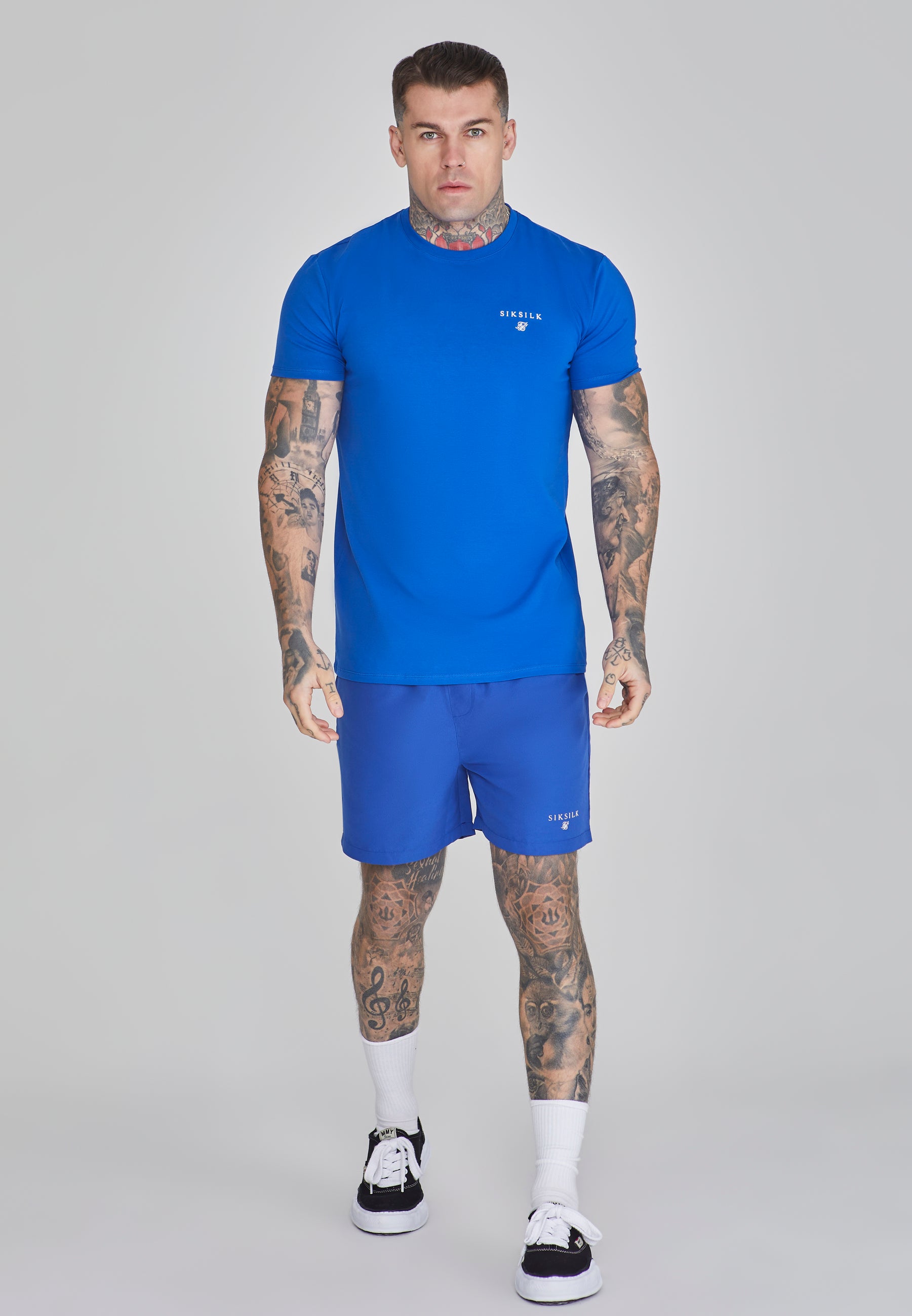 Muscle Fit T-Shirt in Blue T-Shirts SikSilk   