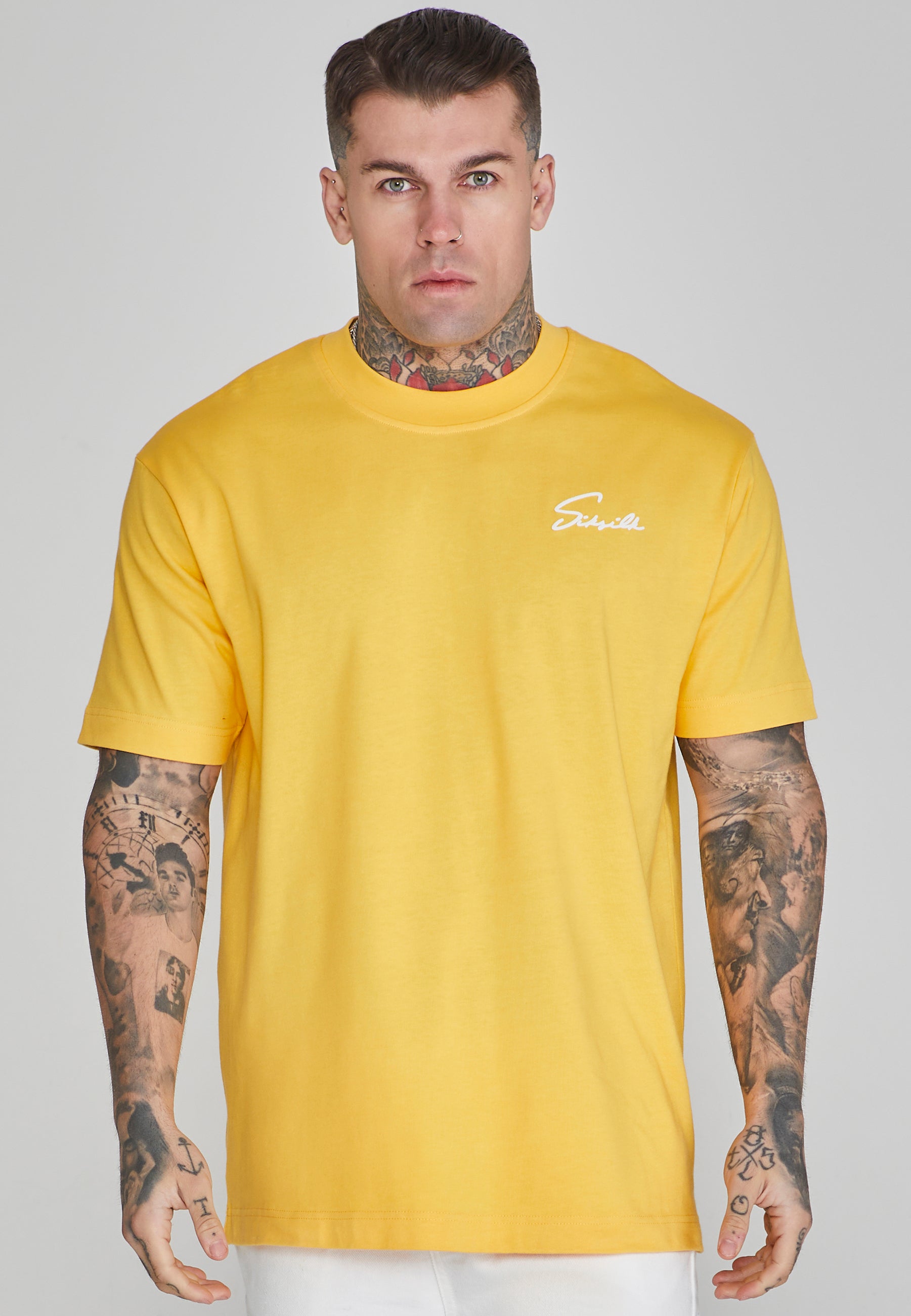 Script T-Shirt in Yellow T-Shirts SikSilk   