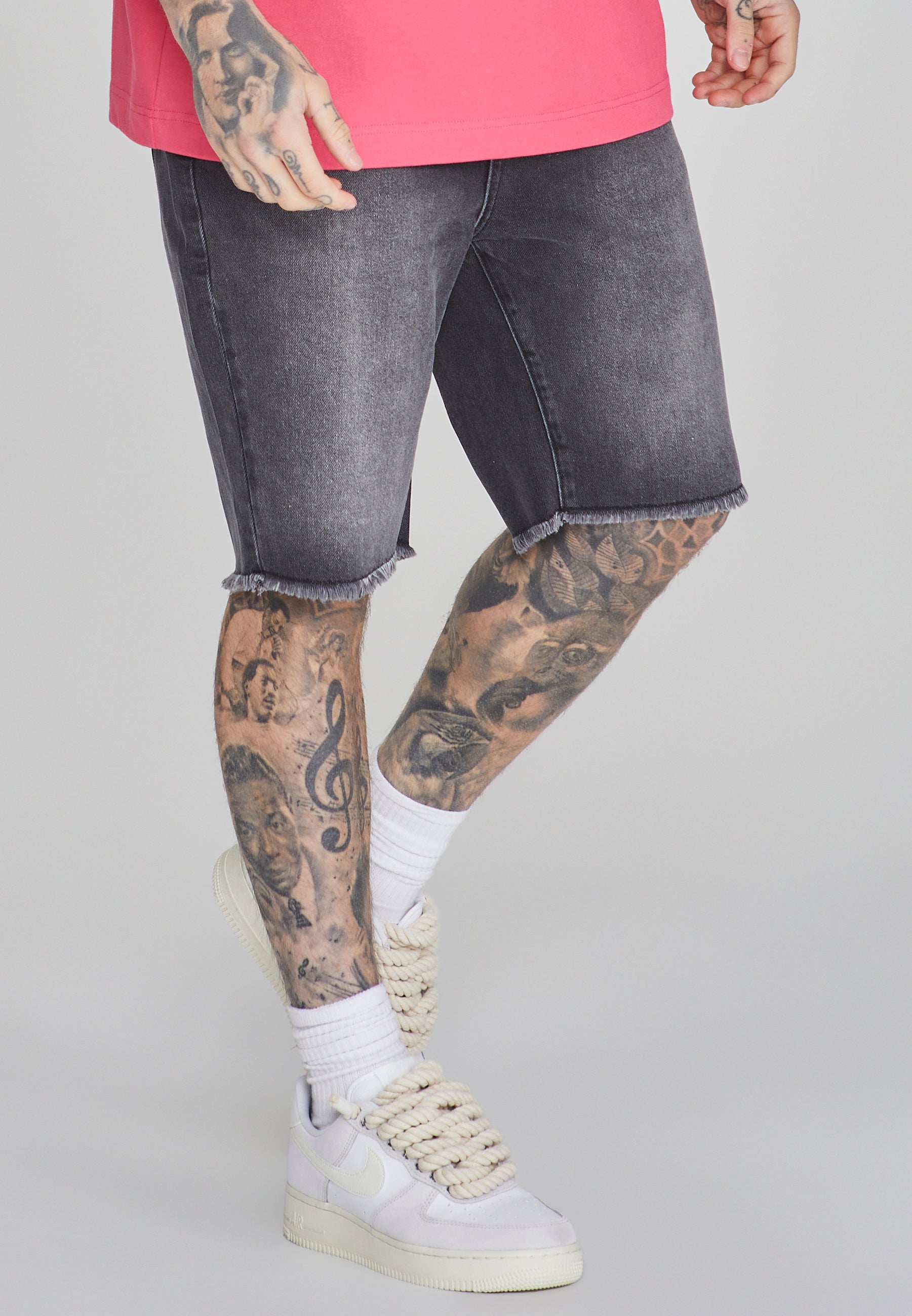 Denim Shorts in Black Shorts SikSilk   