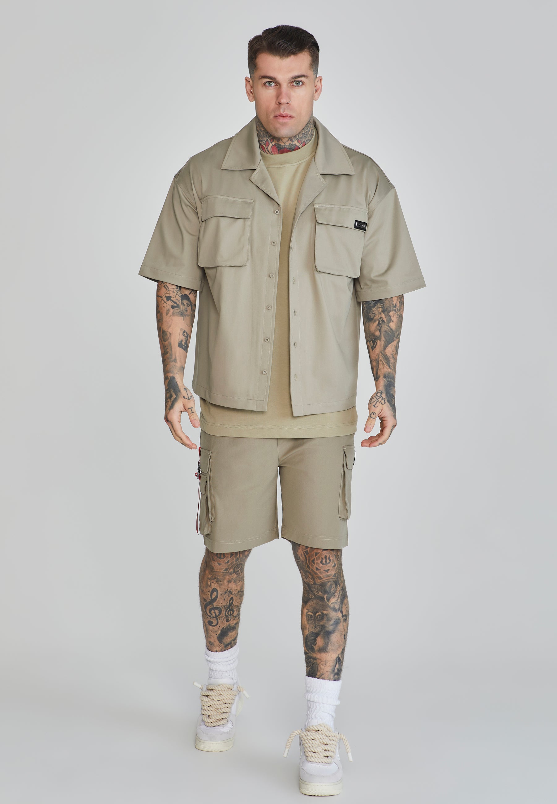 Flight Utility Shirt in Khaki Shirts SikSilk   