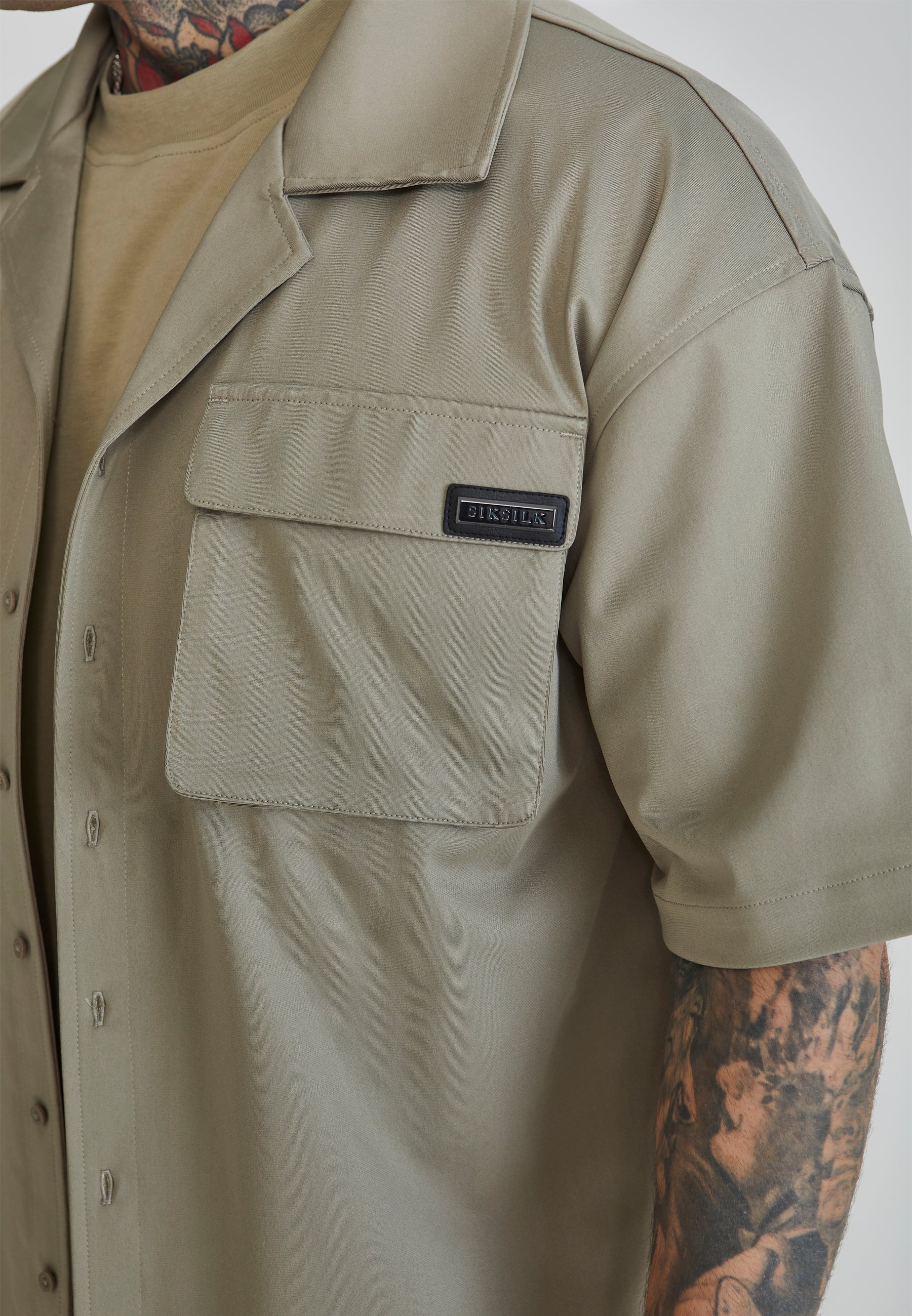 Flight Utility Shirt in Khaki Shirts SikSilk   