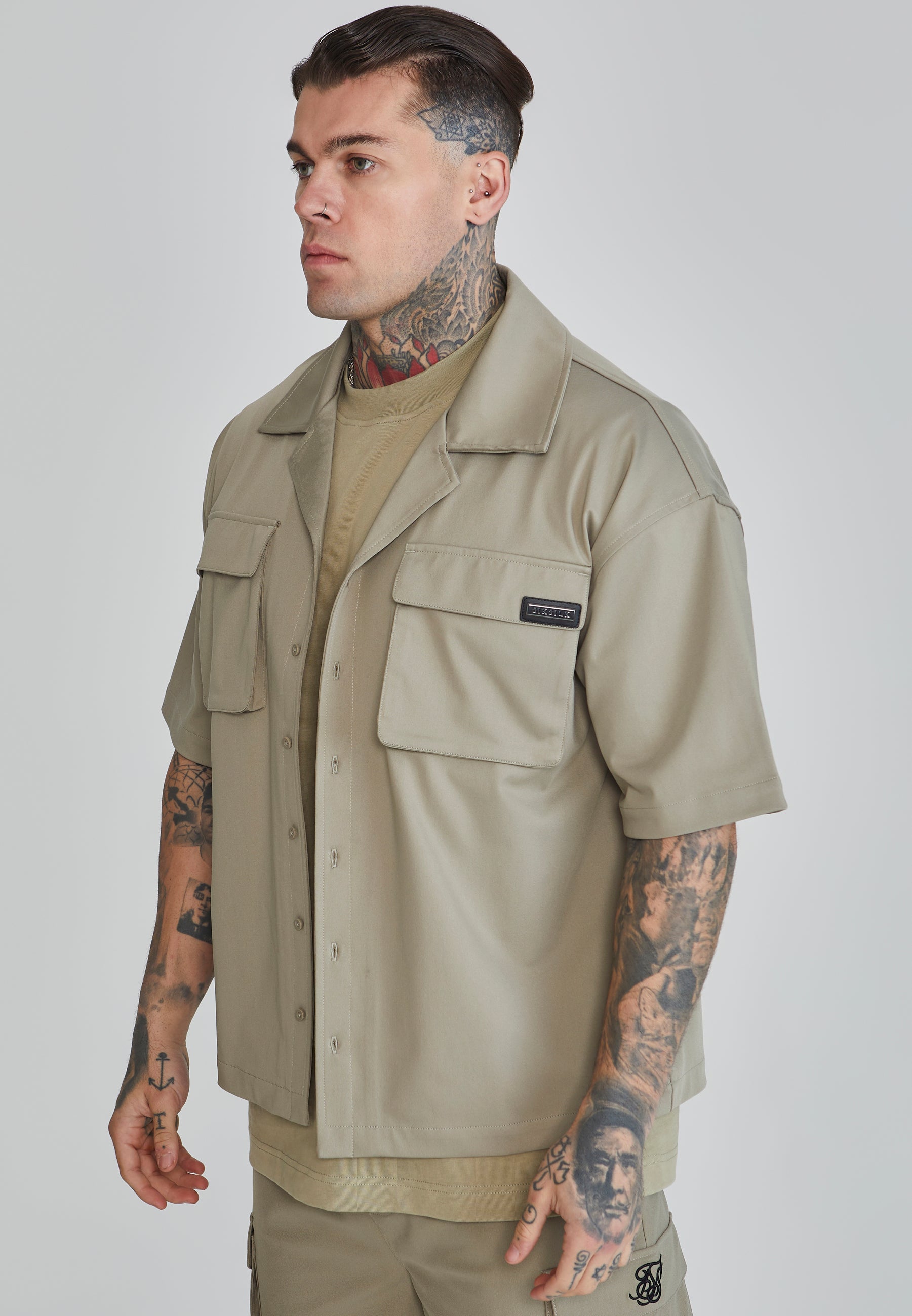 Flight Utility Shirt in Khaki Shirts SikSilk   